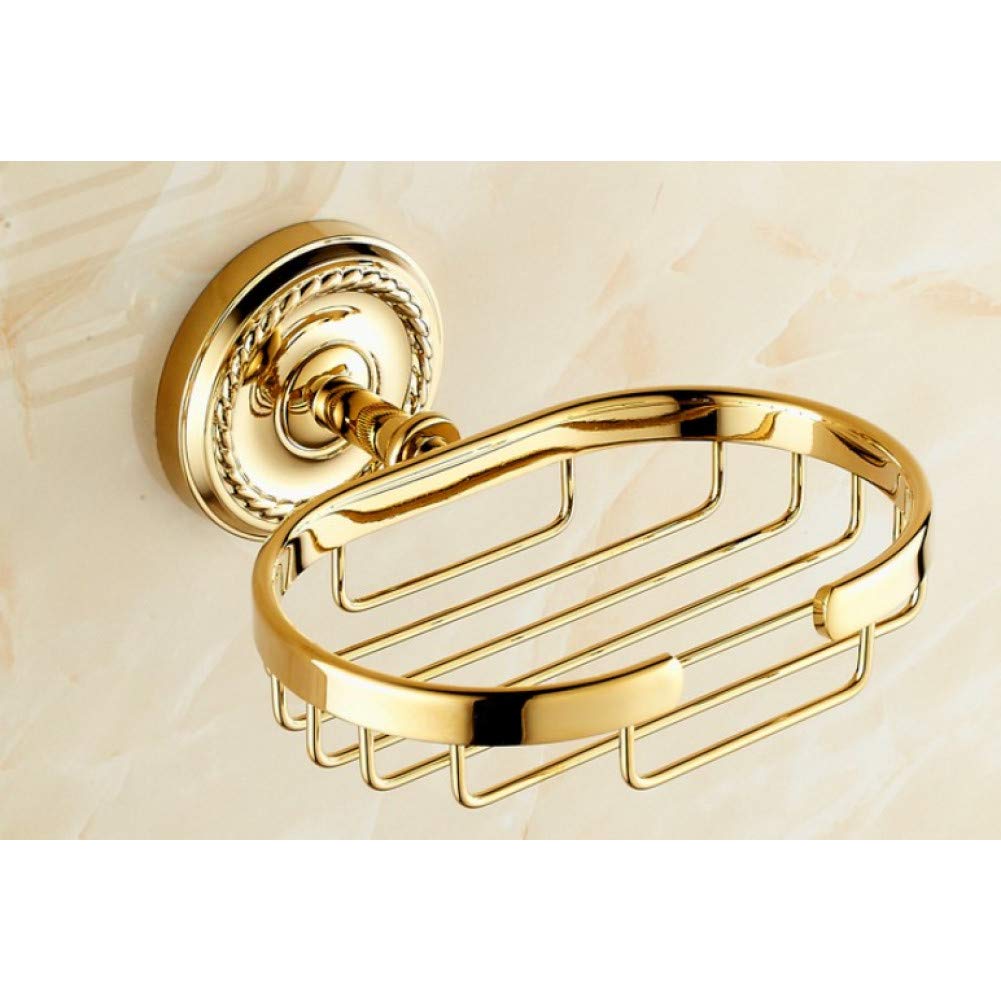 Luxury Gold Brass Bathroom Shelf - Wall Mounted Soap Holder for Bathroom Decor