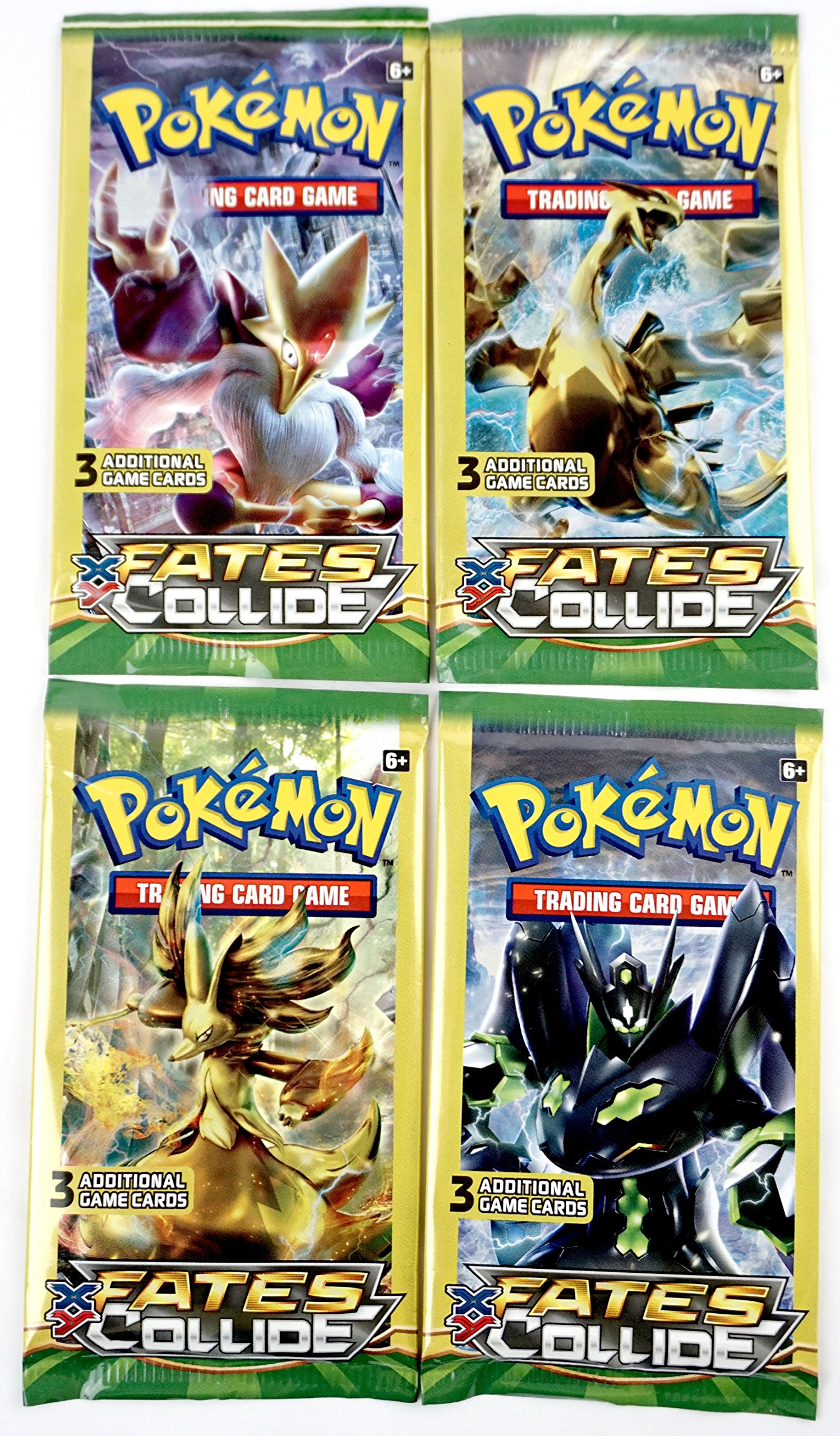 Pokemon XY Fate Collide Trading Card Game Booster Pack (English Edition) - 4-Pack Set with 3 Bonus Cards Each - 12 Total Cards - Perfect for Collectors, Battles & Tournaments