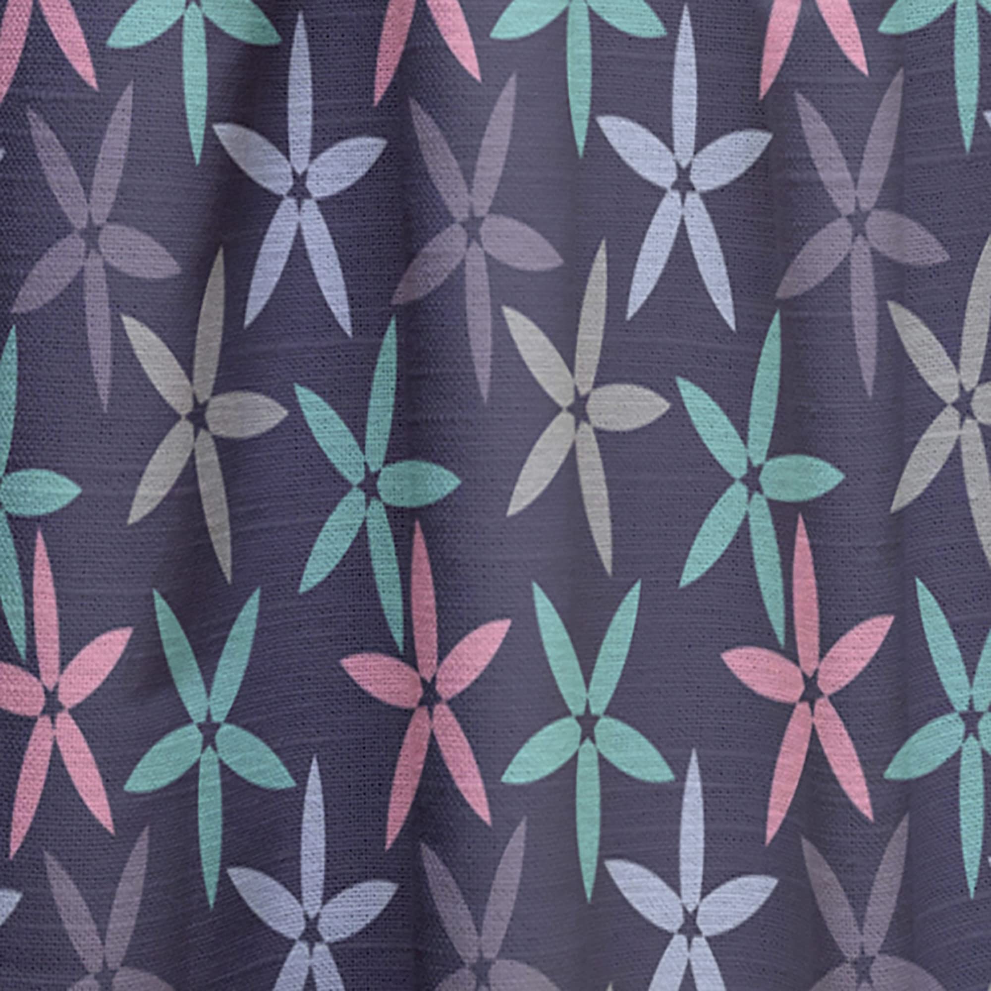 DesignQ Retro Abstract Floral Print Thermal Insulated Curtain Panel - 52x90 Inches, Single Panel for Bedroom & Living Room - Perfect for Home Decor, Privacy & Energy Efficiency
