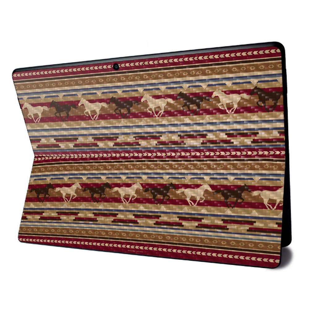 Premium Carbon Fiber Skin for Microsoft Surface Pro X - Western Horses Design | Textured Finish | Easy to Apply & Remove | Durable Protection | Made in USA | Perfect for Work, Travel & Personal Style Customization