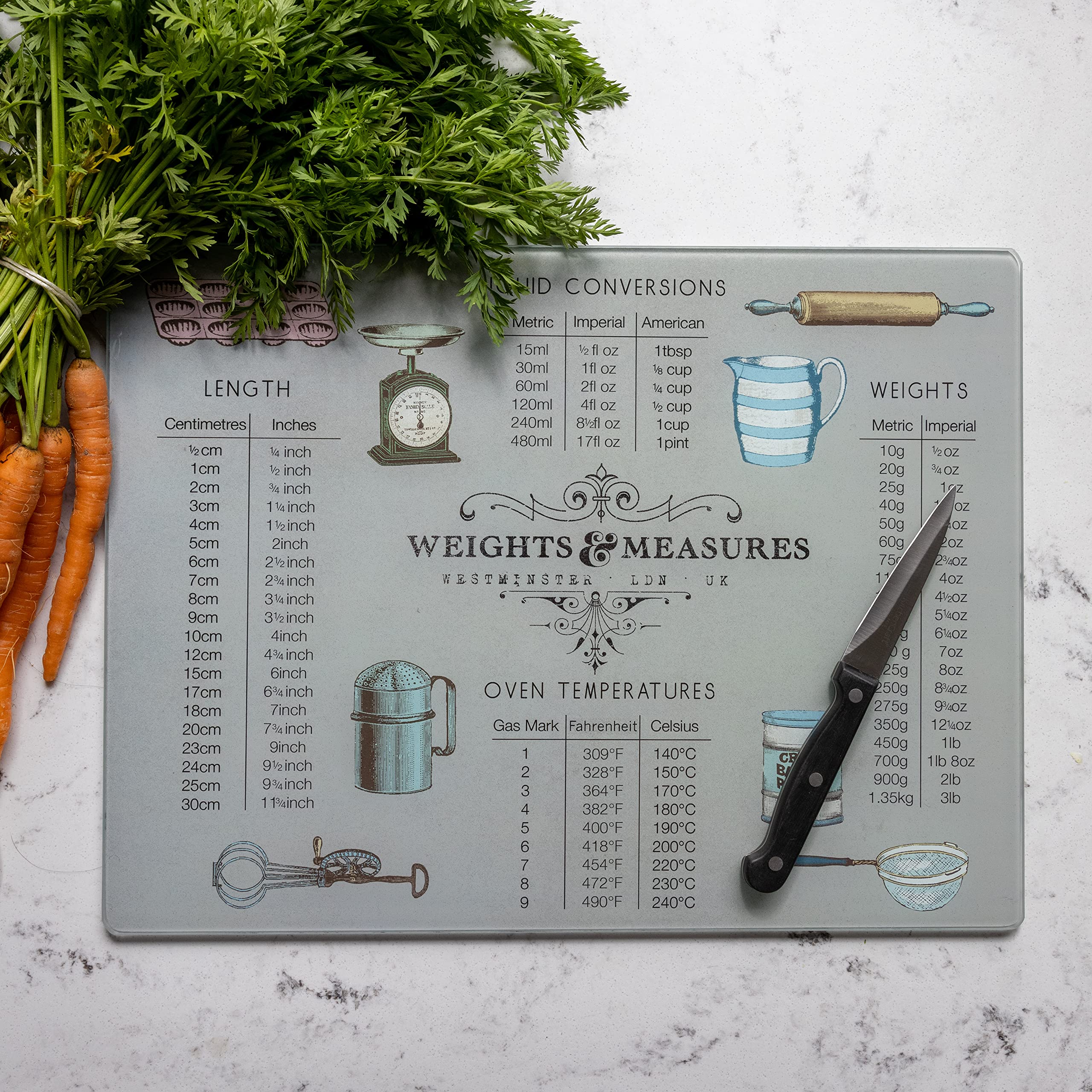 Tempered Glass Kitchen Countertop Protector with Measurement Marks - Durable Worktop Saver for Baking, Cooking & Food Prep - Heat-Resistant Surface Protector for Countertops & Kitchen Islands