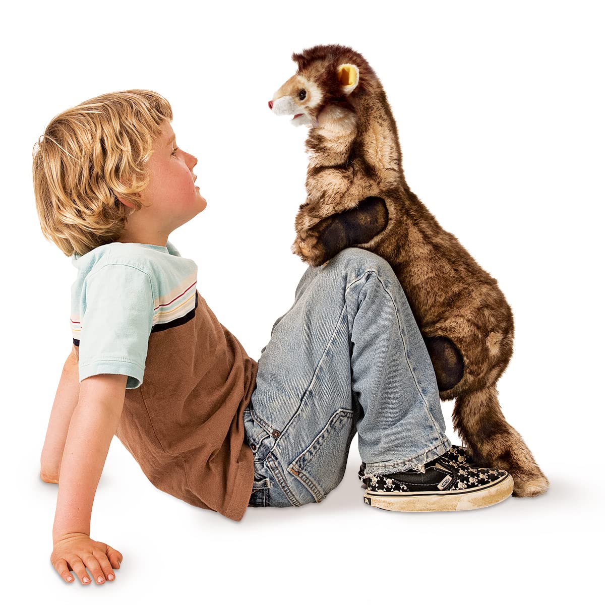 Folkmanis Ferret Hand Puppet - Realistic Stuffed Animal Toy for Kids & Adults - Perfect for Storytelling, Education, and Playtime Fun