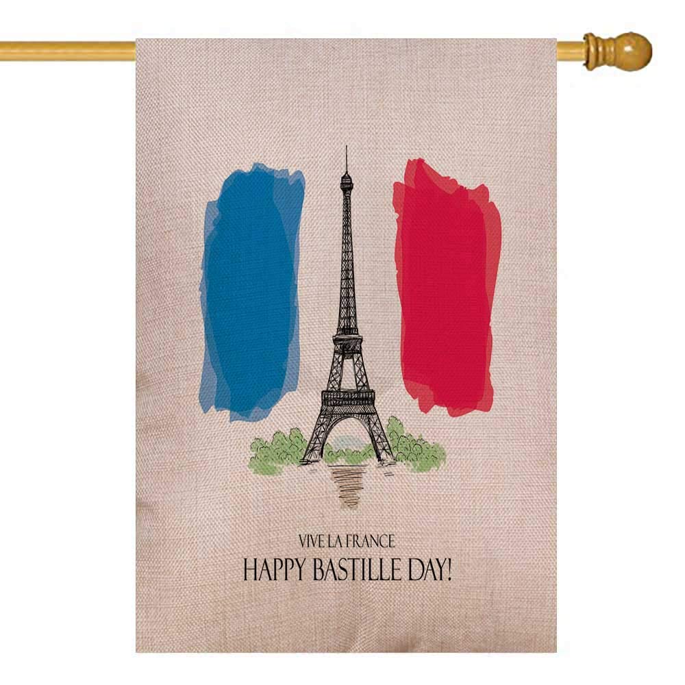 Seasonal Garden Flag 28x40 Inch - Happy July & Bastille Day Outdoor Decoration, Durable Weather-Resistant Fabric for Patio, Yard, and Front Porch - Perfect for Kids, Holidays, and Festive Celebrations