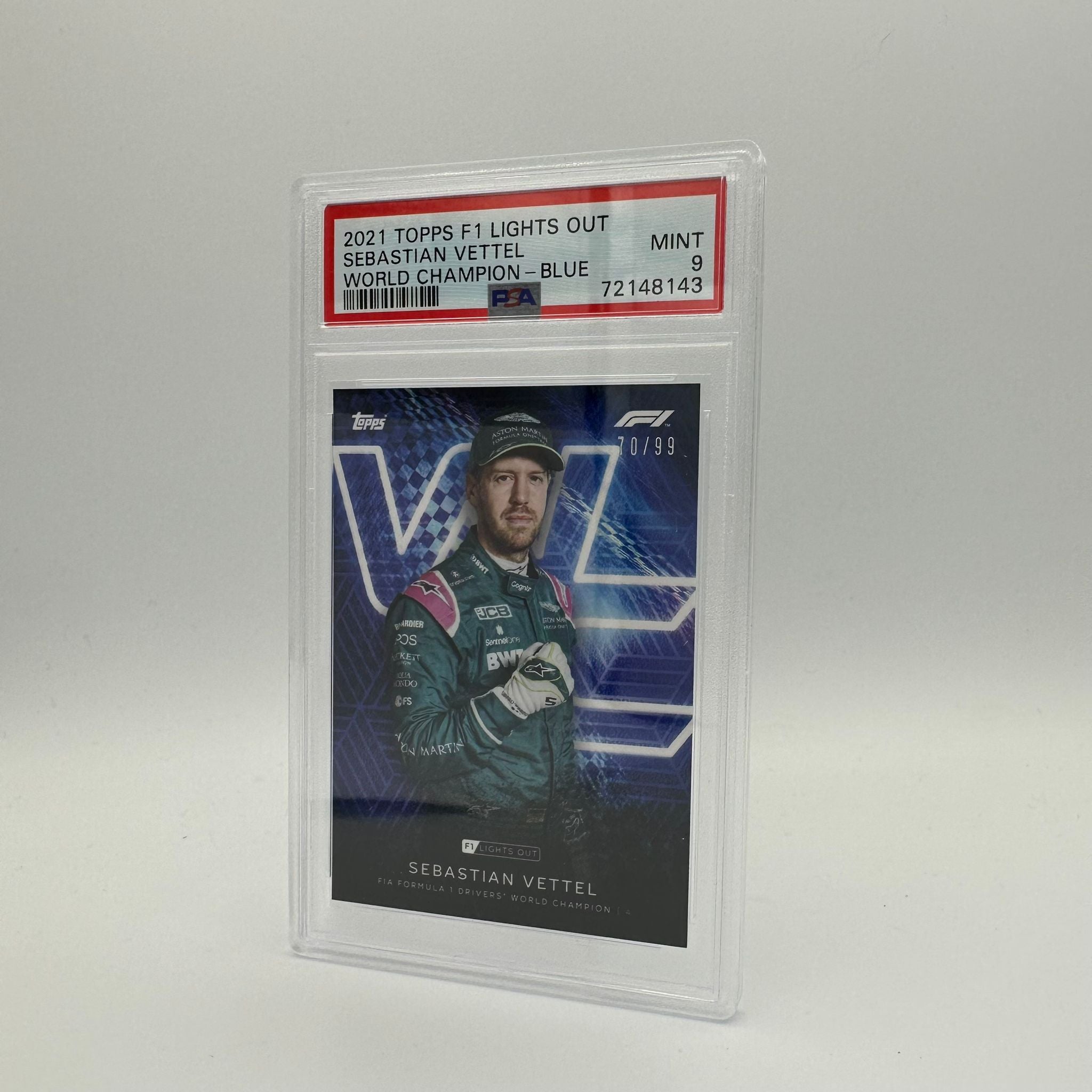 PSA 9 Graded 70/99 Sebastian Vettel World Champion F1 Racing Card - Perfect for Collectors, Investors & Motorsport Fans Display