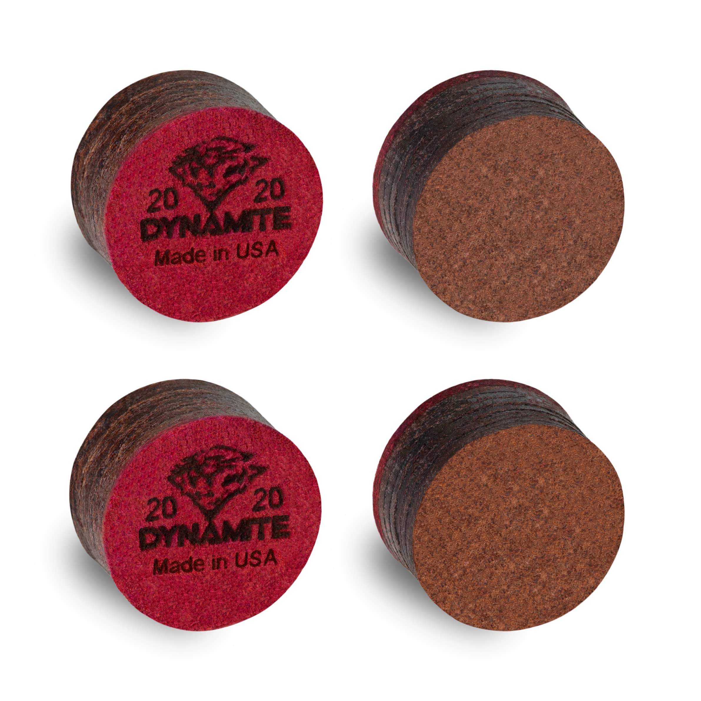 Tiger Dynamite Laminated Hard Pool Cue Tips - 2 Pack (13mm) - Perfect for Precision Shots in Billiards and Snooker