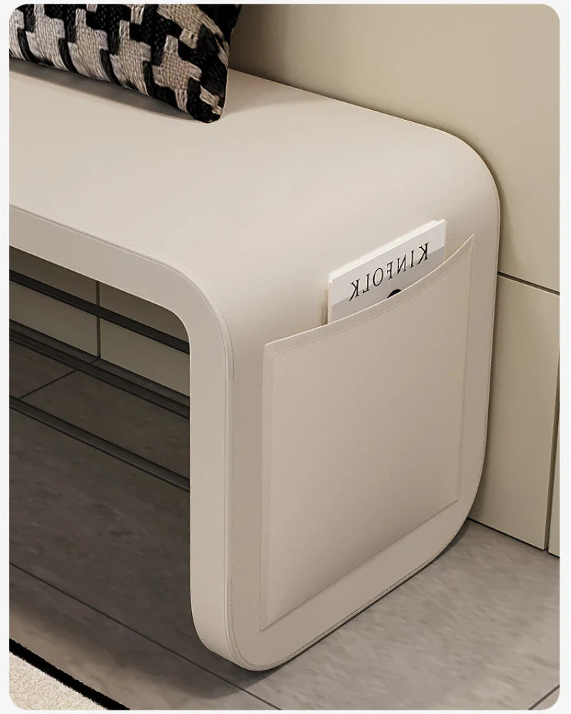 Premium Leather Shoe Storage Bench - Modern Entryway Seating with Cushioned Comfort | Perfect for Hallway, Bedroom & Closet Organization