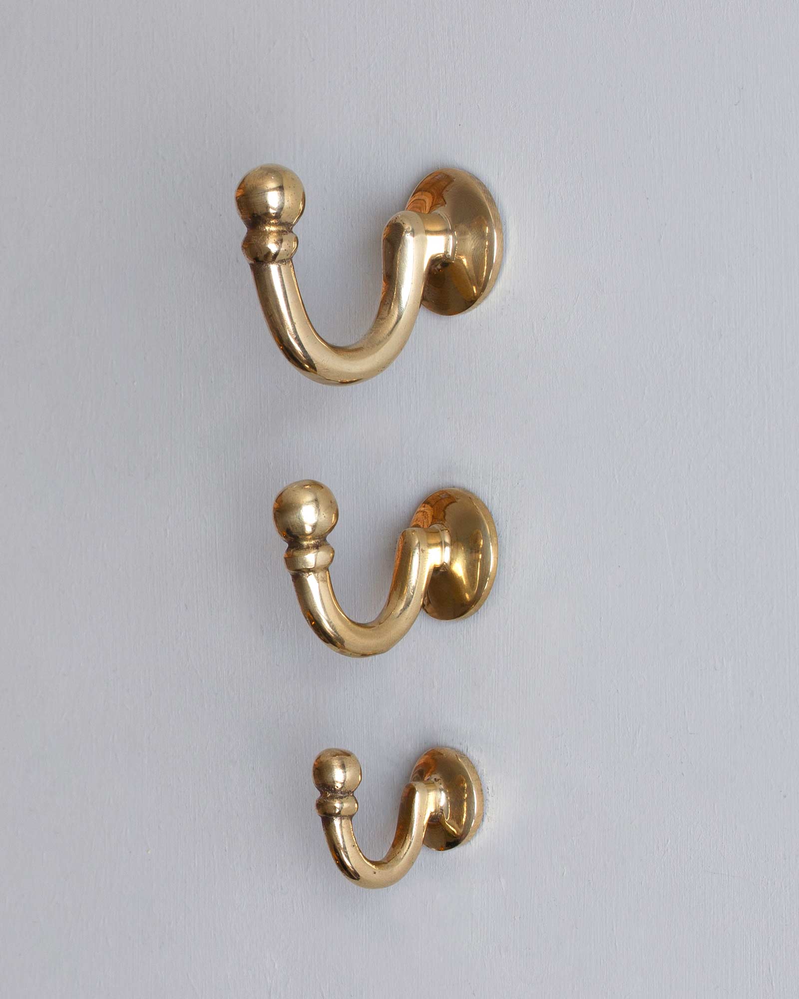 Brass Single Hook - Heavy Duty Wall Hooks for Hanging Coats, Hats & Keys - Perfect for Entryway, Bathroom & Garage Organization