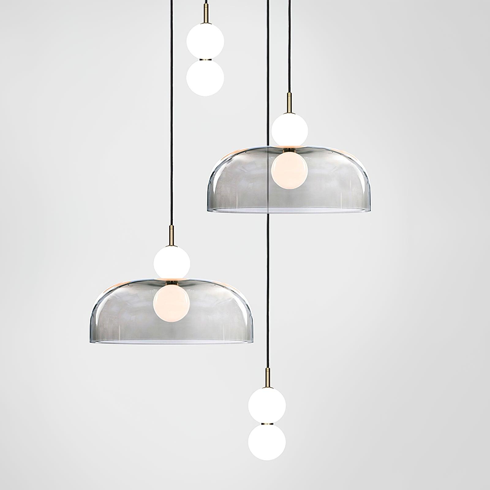 Modern Echo Glass Pendant Light - Elegant Hanging Fixture for Kitchen Island, Dining Room & Bedroom Lighting - Dimmable LED Chandelier for Home Decor
