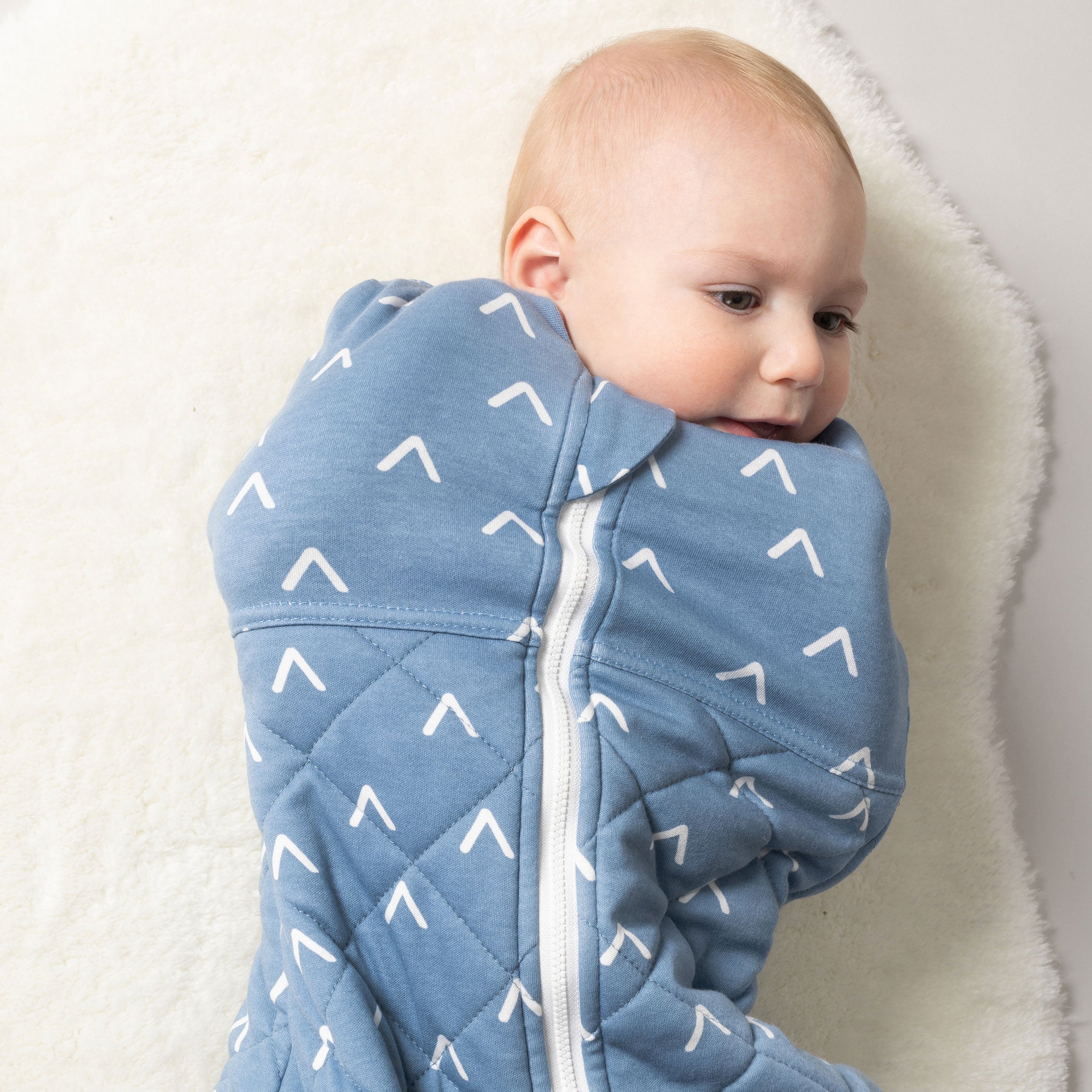 Nordic 2.5 TOG Swaddle Sleep Bag for Babies - Soft Denim Baby Sleeping Sack - Perfect for Nursery, Daycare & Travel