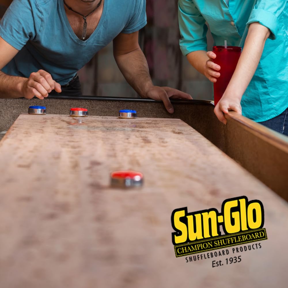 Premium Sun-Glo Shuffleboard Sand - High-Performance Powder Wax for Shuffleboard Tables (2 Pack, 16oz Each) with Mini Dustpan & Brush Set - SunGlo #5 Star Medium Speed - Perfect for Home Game Rooms, Bars & Competitive Play