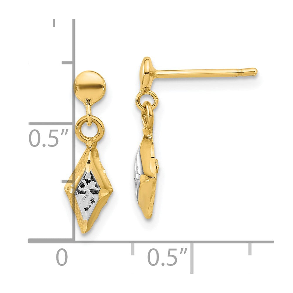 Gold Diamond Cut Puff Tear Drop Dangle Earrings - LE2291 | Elegant Statement Jewelry for Women, Perfect for Weddings, Parties & Evening Events