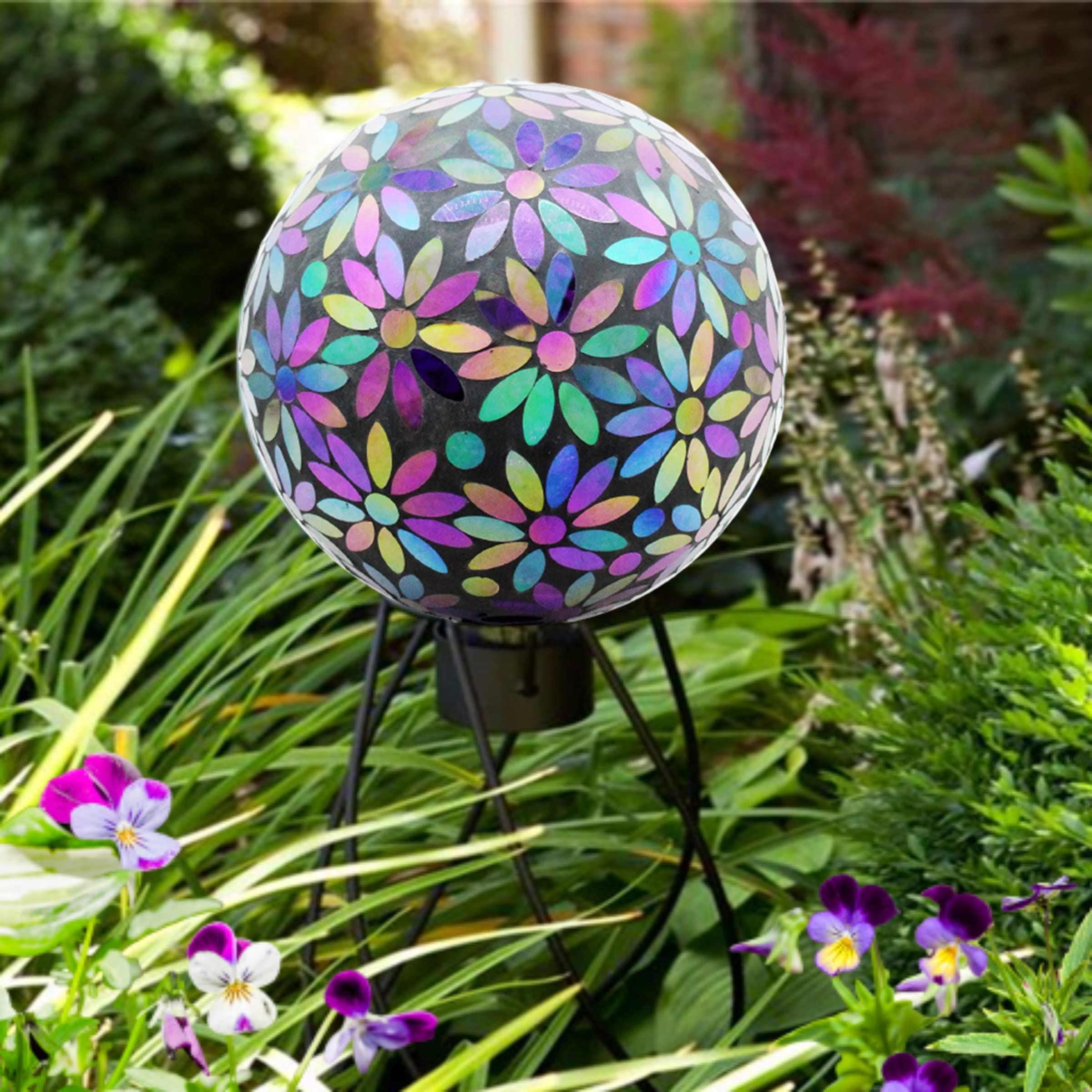 10-Inch Violet Glass Globe Decorative Vase - Elegant Home Decor for Living Room, Dining Table & Wedding Centerpieces