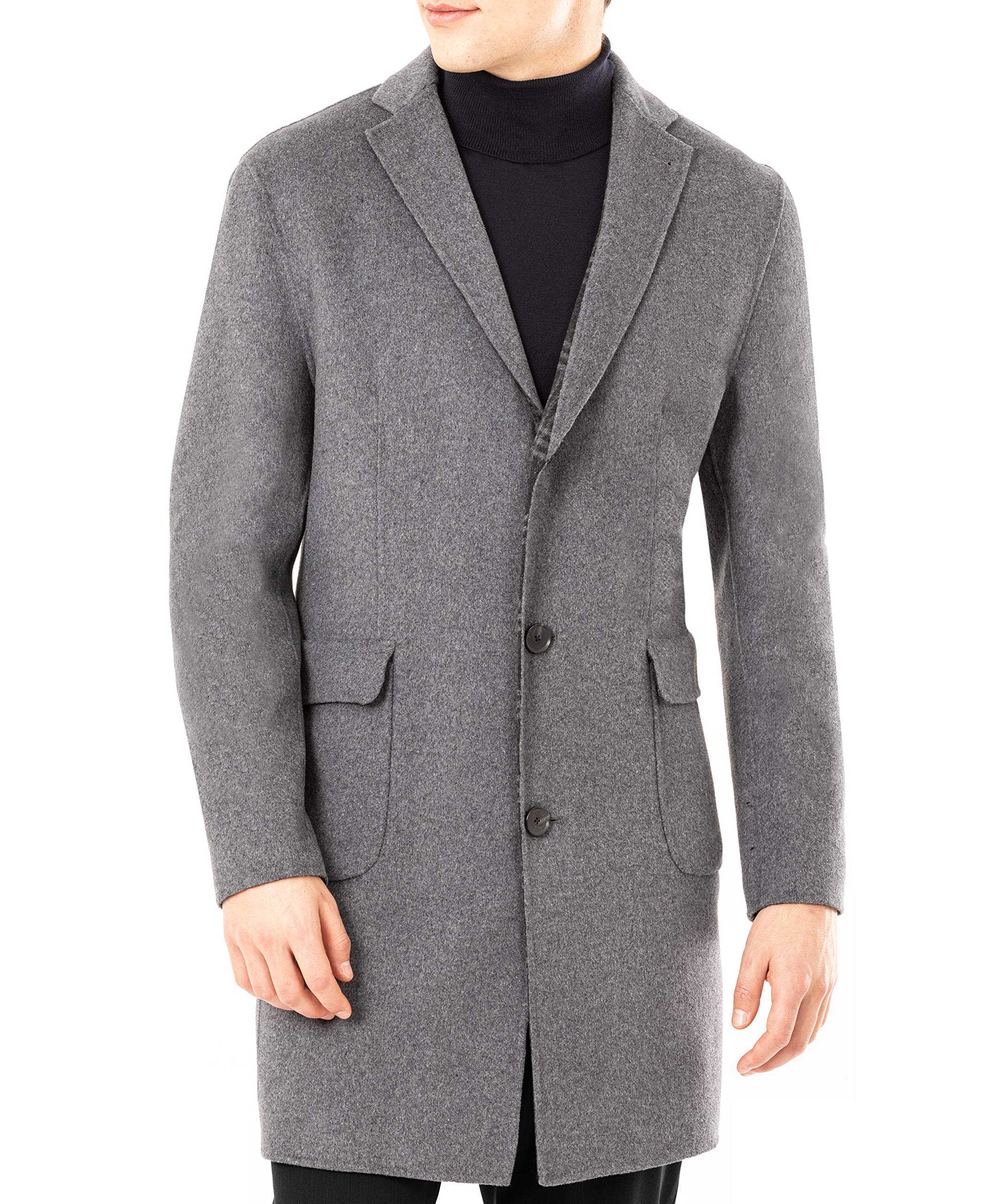 DKNY Men's Classic Regular Fit Overcoat - Stylish Winter Coat for Business, Office & Formal Occasions
