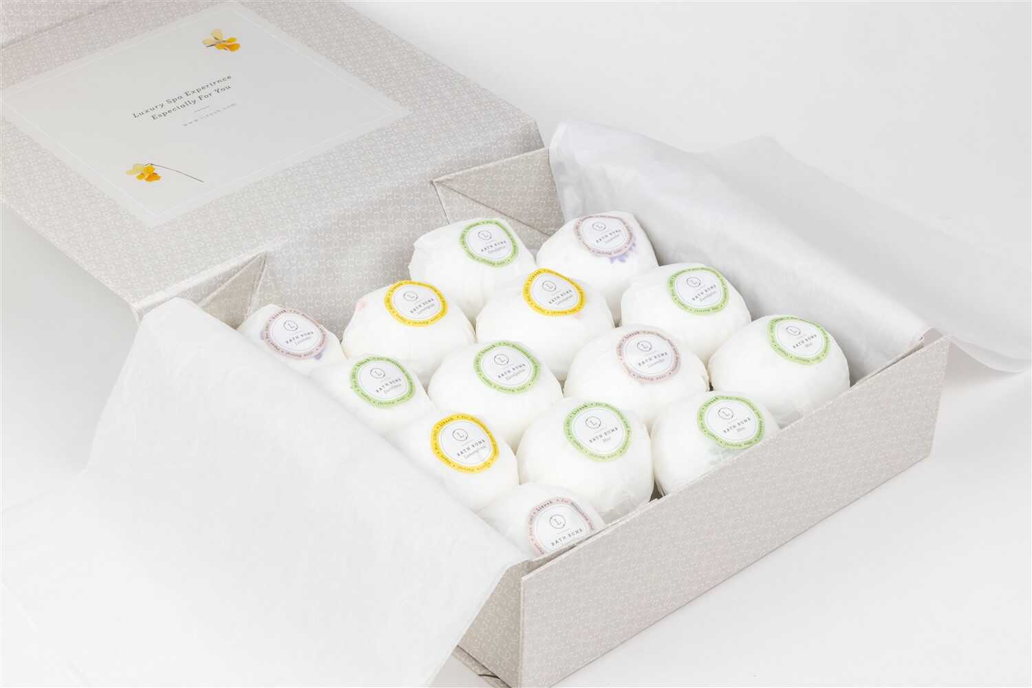 14-Piece Natural Bath Bombs Gift Set - 100% Organic Relaxing Aromatherapy for Spa, Self-Care & Gifts