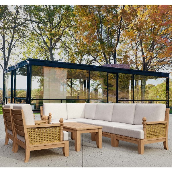 Luxury 8-Piece Modular Sectional Sofa Set - Perfect for Living Room, Lounge & Home Theater Seating