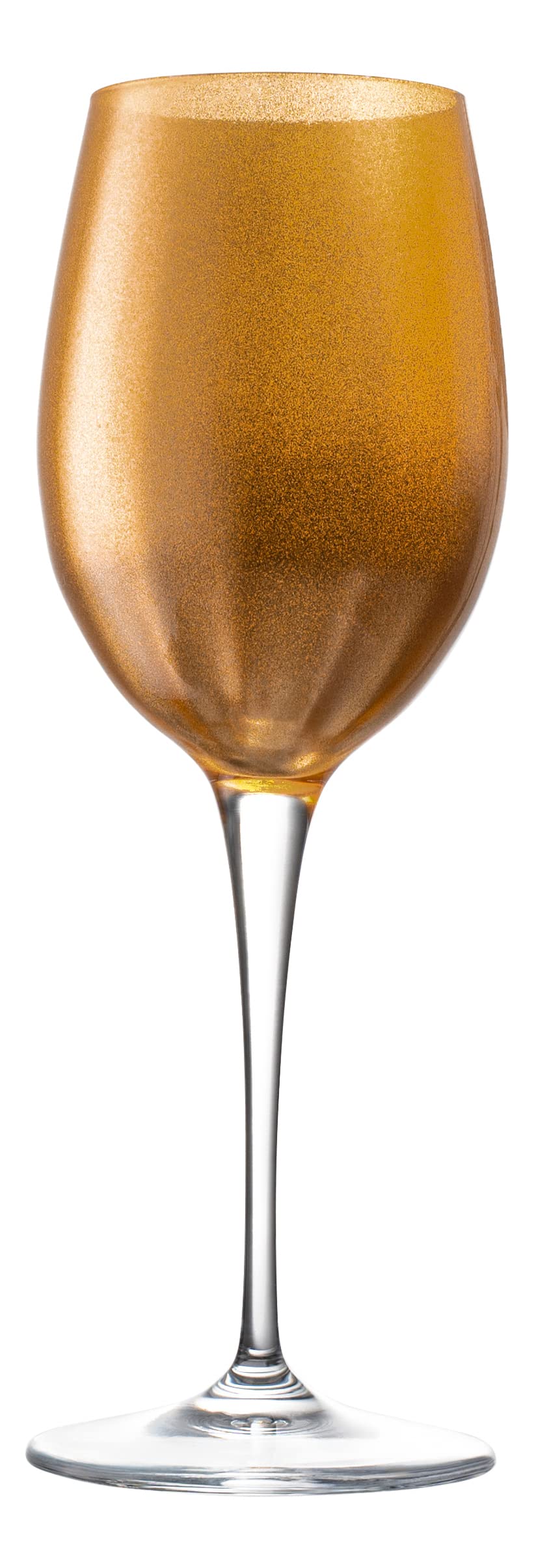 Premium Barksi Goblet Set of 6 - Elegant 14oz White Wine & Water Glasses with Gold Decoration, European Made Stemware for Fine Dining & Special Occasions