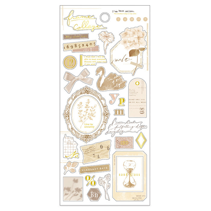 Beige Frame Collage Sticker Set - Aesthetic Scrapbooking Decals for Journals, Planners & DIY Crafts - Perfect for Bullet Journals, Photo Albums & Home Decor