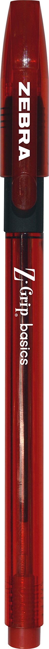 Zebra Z-Grip Basics Stick Ballpoint Pen - Medium Point 1.0mm Red Ink (12-Pack) - Perfect for Office, School, Note Taking & Everyday Writing