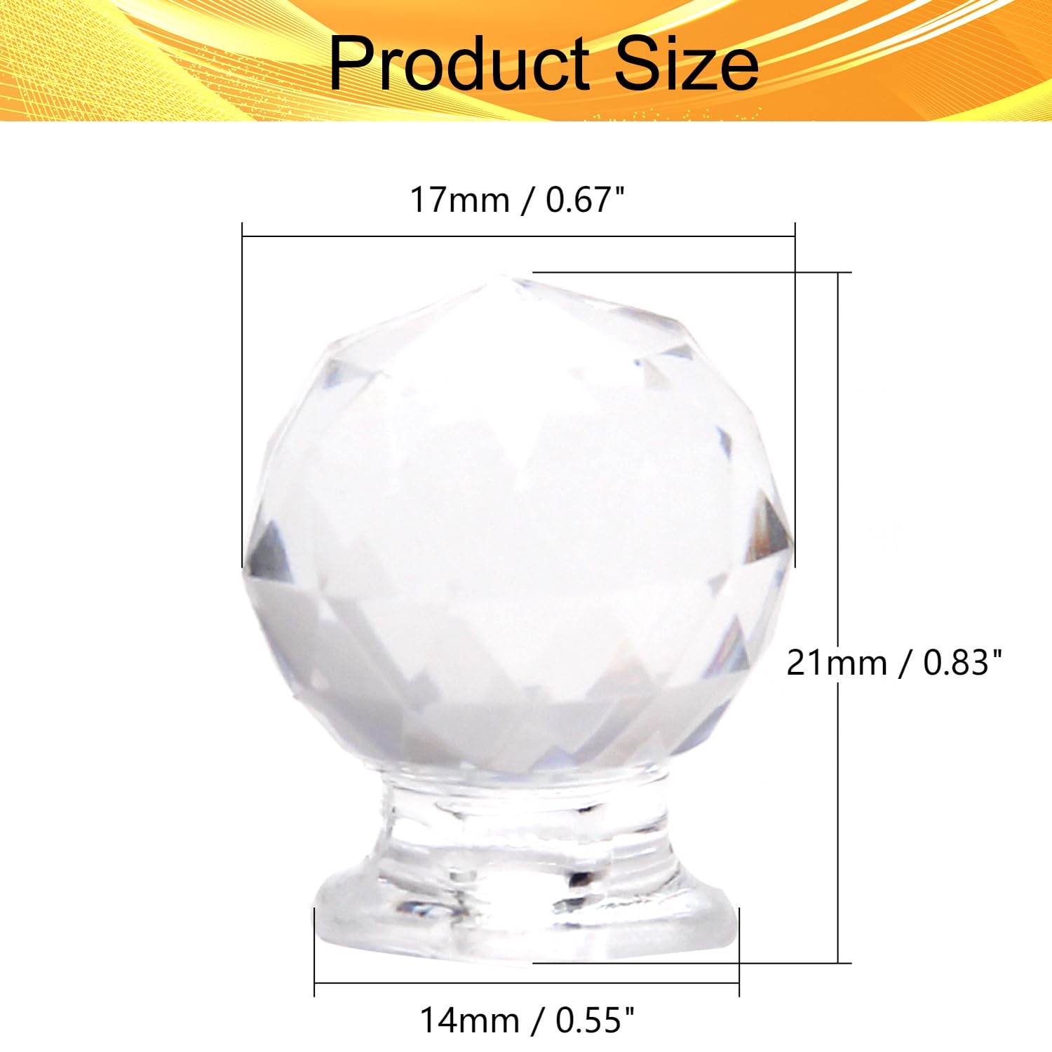 12Pcs Crystal Knobs - Clear Acrylic Diamond Pull Handles for Drawers & Cabinets | Home Decor Upgrade