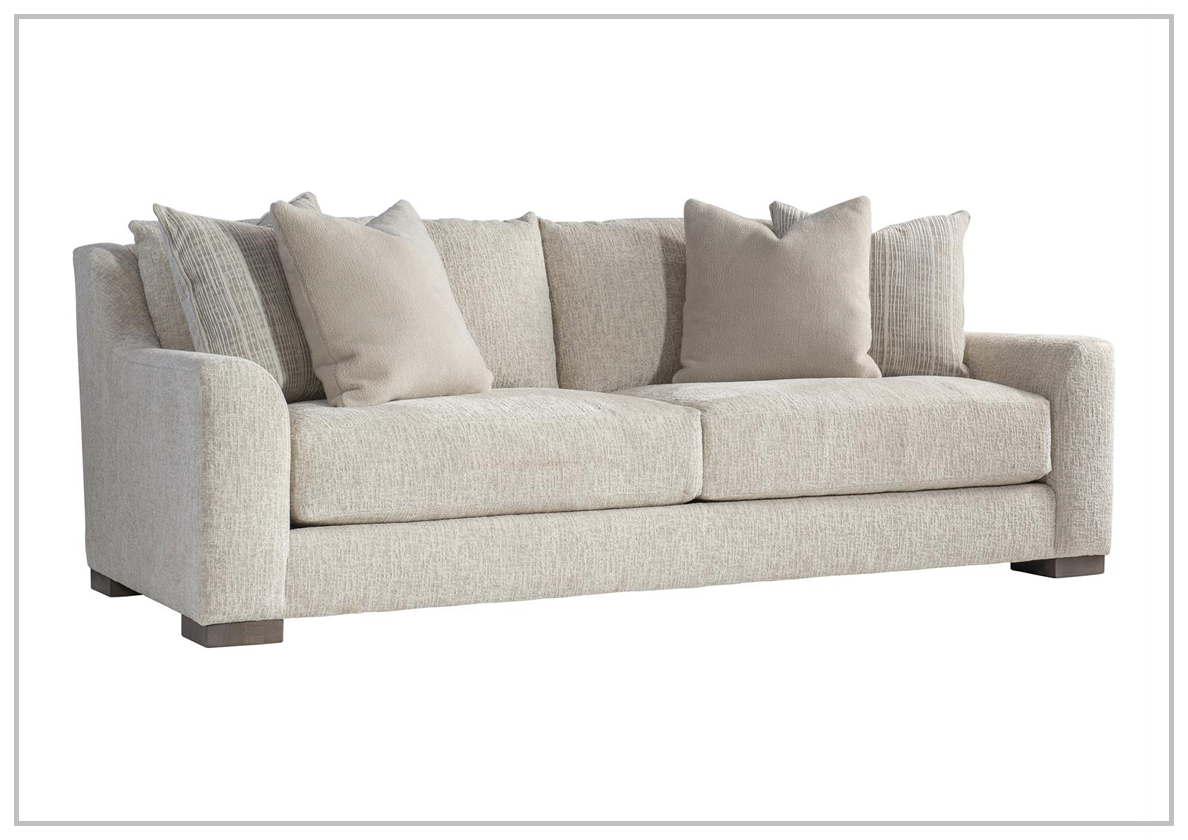 Bernhardt Gabi Fabric Sofa in Light Beige - Modern Living Room Furniture for Small Spaces | Comfortable Upholstered Couch for Apartments & Cozy Homes