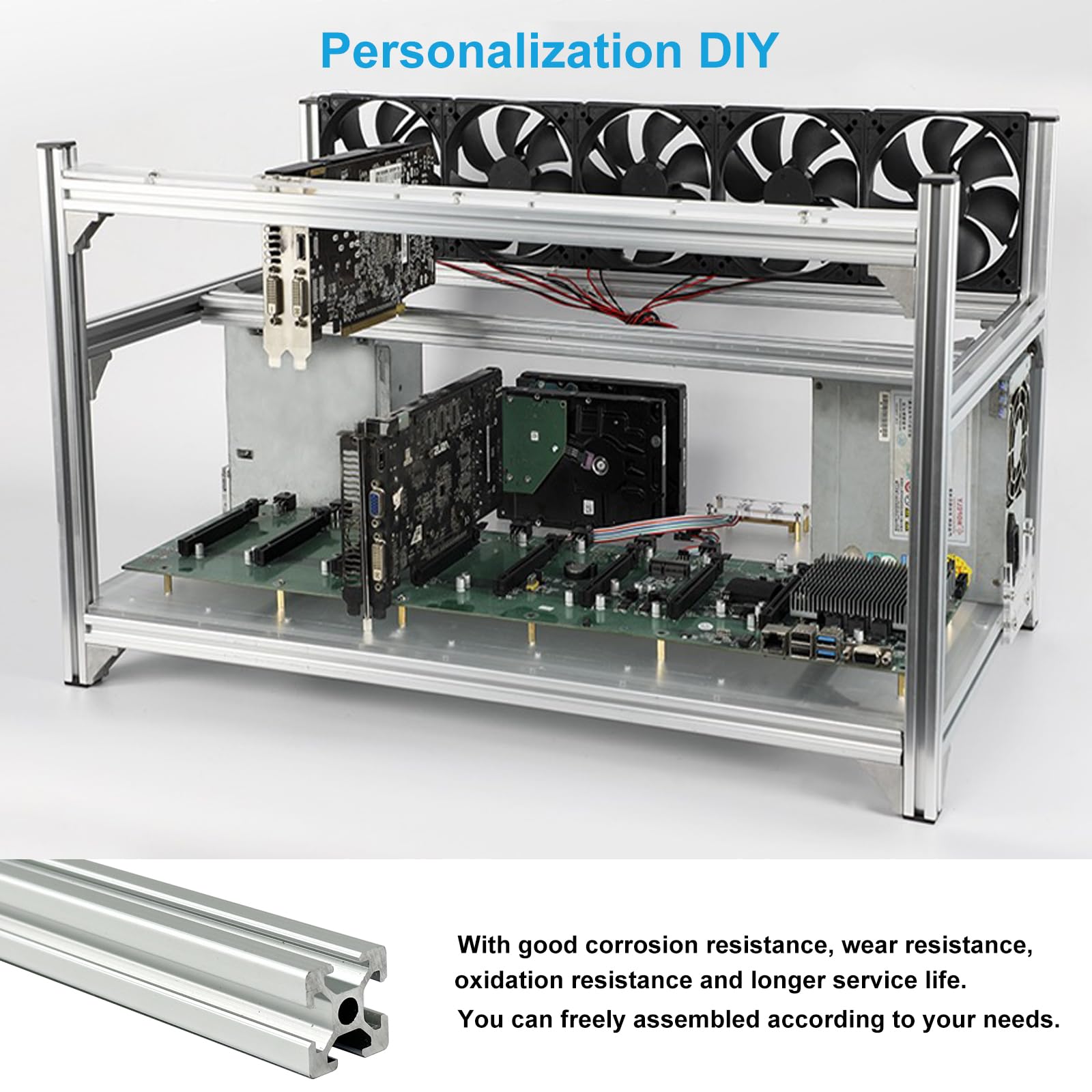 2000mm T Slot Aluminum Extrusion - 10PCS 20x20 European Standard Silver Anodized Linear Rails - High Strength Guide Frame for 3D Printer Parts, CNC Machines & DIY Projects - Perfect for Building Custom Workstations, Robotics & Industrial Automation Systems
