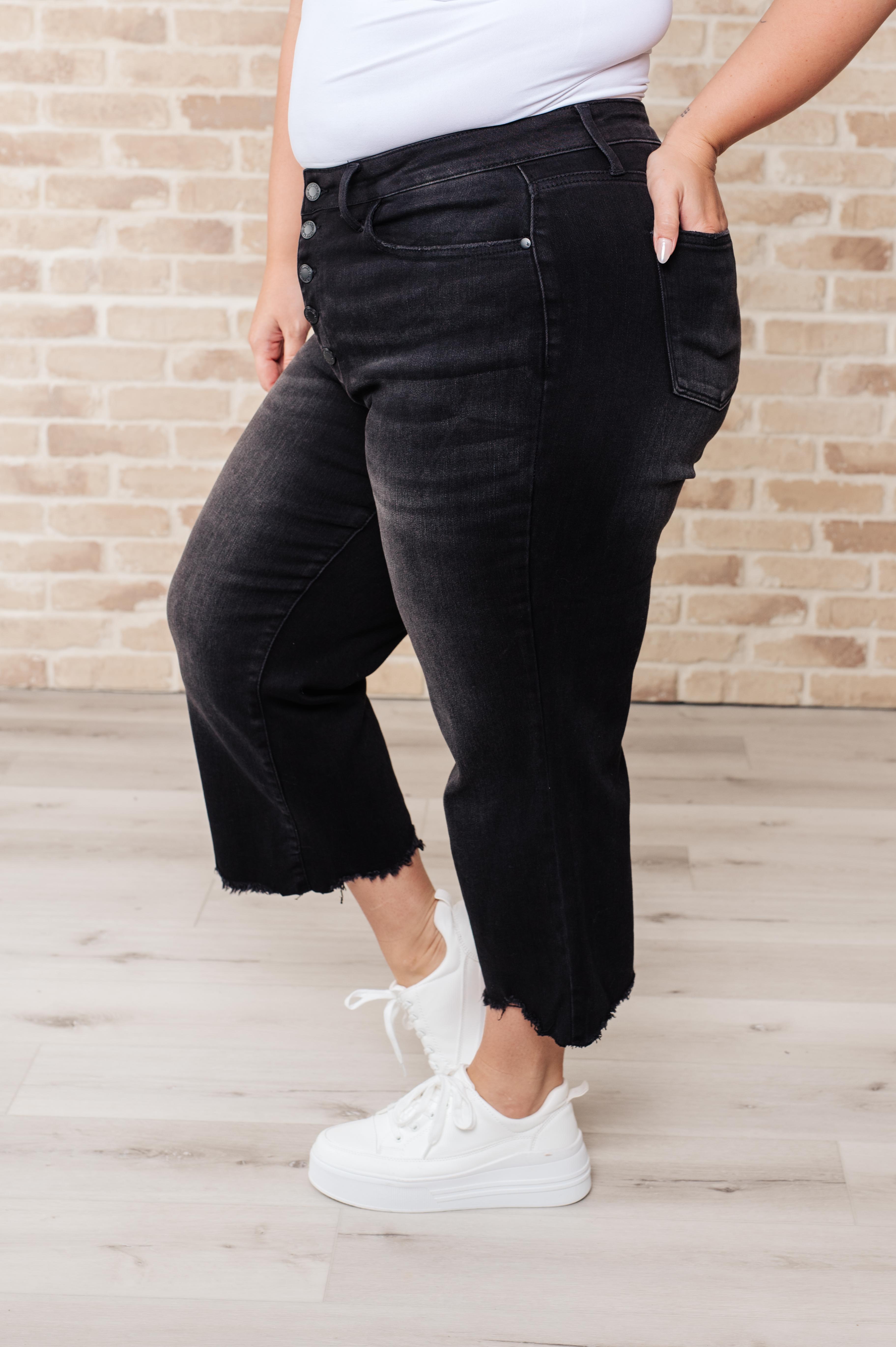Ryan High Rise Button Fly Wide Leg Crop Jeans - Women's Vintage Denim Pants for Casual & Street Style Outfits | Perfect for Everyday Wear, Date Nights & Boho Fashion