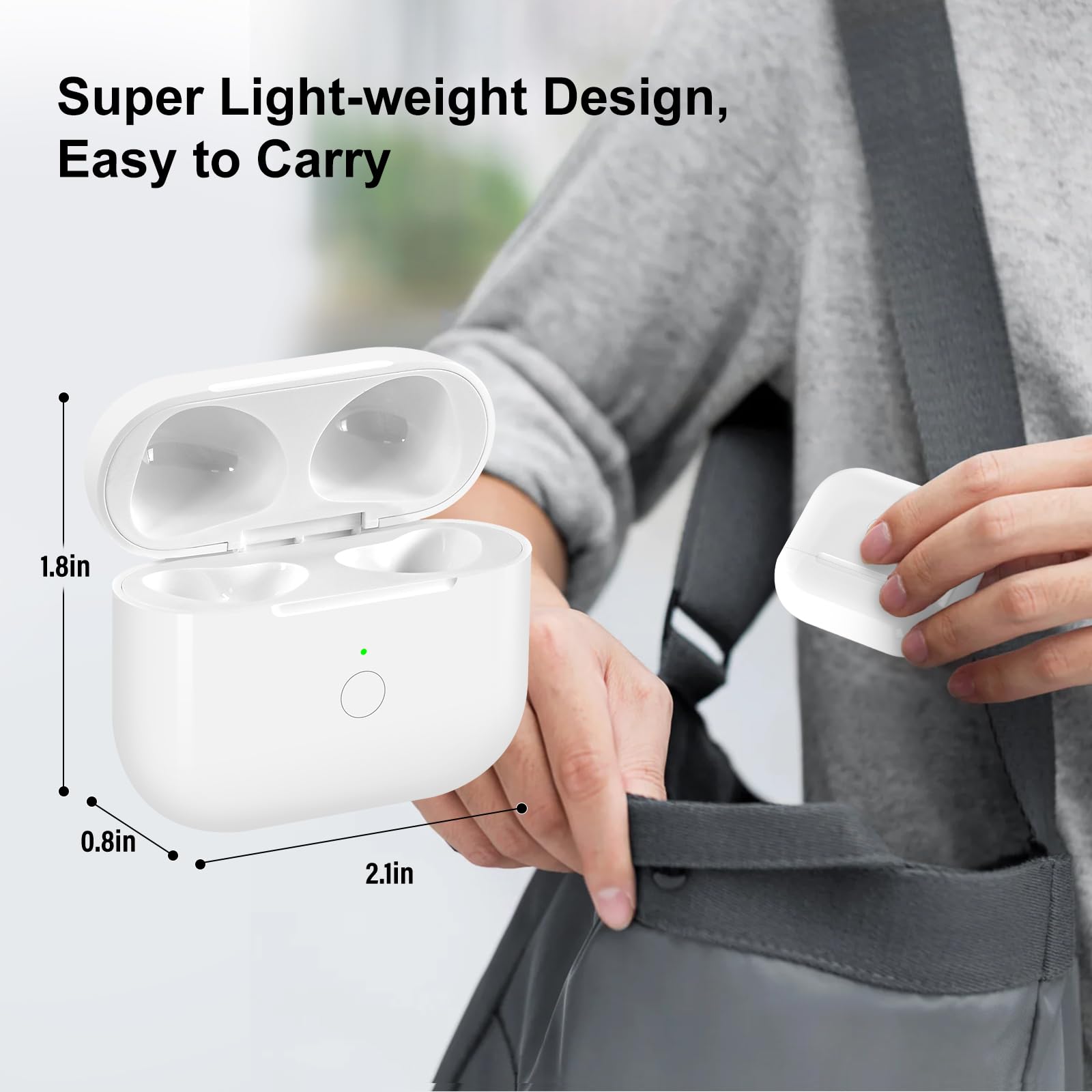 Wireless Charging Case for AirPods 4 (4th Generation) - Bluetooth Pairing Sync Button Replacement Case - White | Perfect for Travel, Gym & Daily Charging