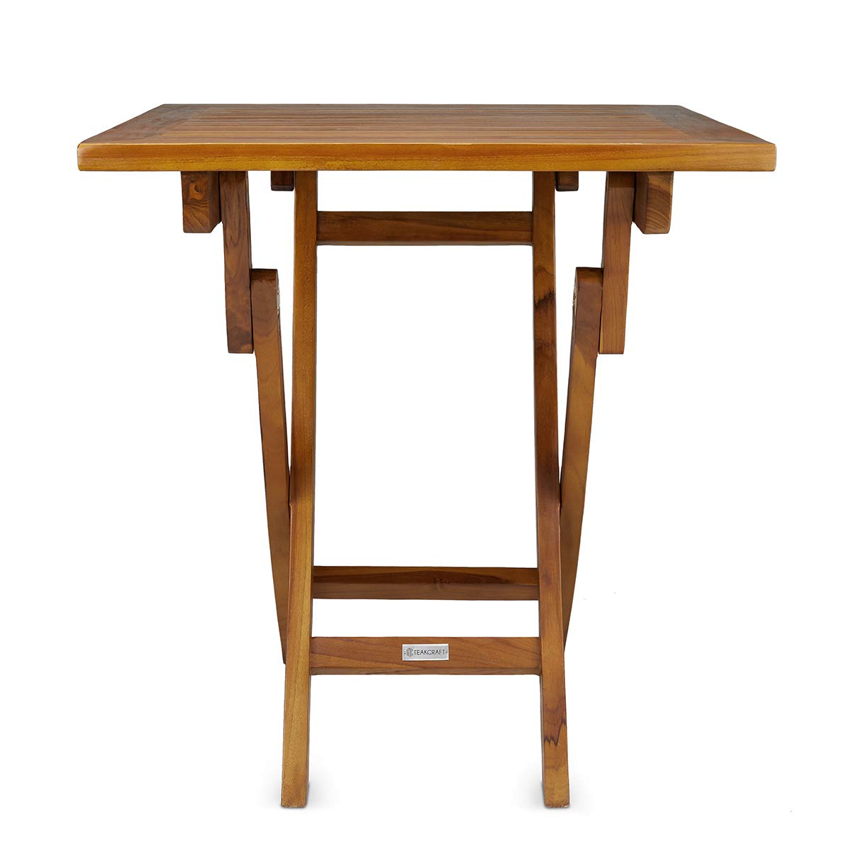 Premium Teak Folding Square Table 27.5x27.5x30 Inch - Fully Assembled Outdoor Dining Table for Garden, Patio, Boat Deck, Bistro & Backyard - Weather-Resistant Wooden Furniture for Entertaining & Al Fresco Dining