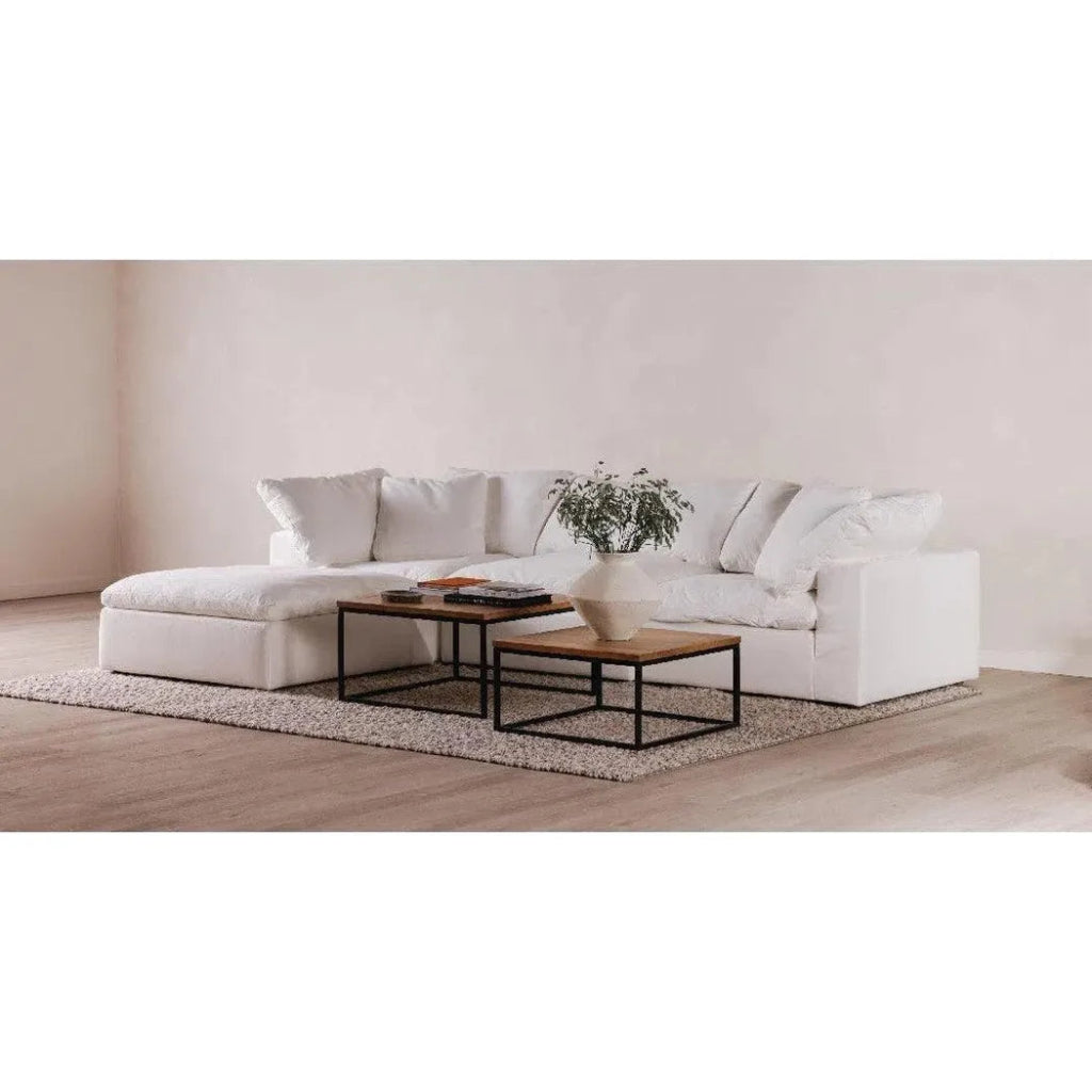 5-Piece Performance Terra White Modular Sectional Sofa Set - Modern Living Room Furniture for Home & Office Comfort