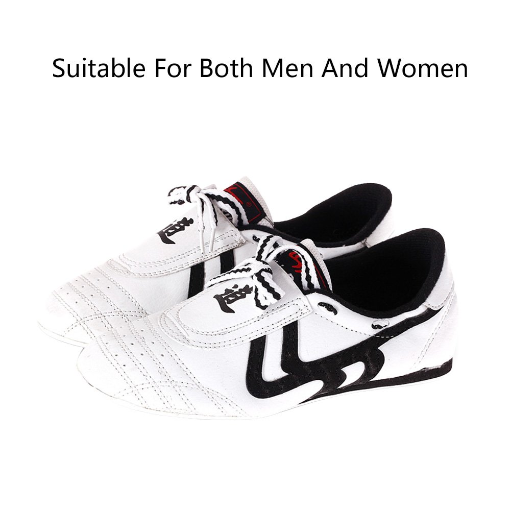 VGEBY Breathable Non-Slip Taekwondo Shoes for Adults - Lightweight Martial Arts Training Shoes for Women & Men (Size 37) - Black & White Kung Fu Shoes for Taekwondo, Tai Chi, Karate & Wushu Practice