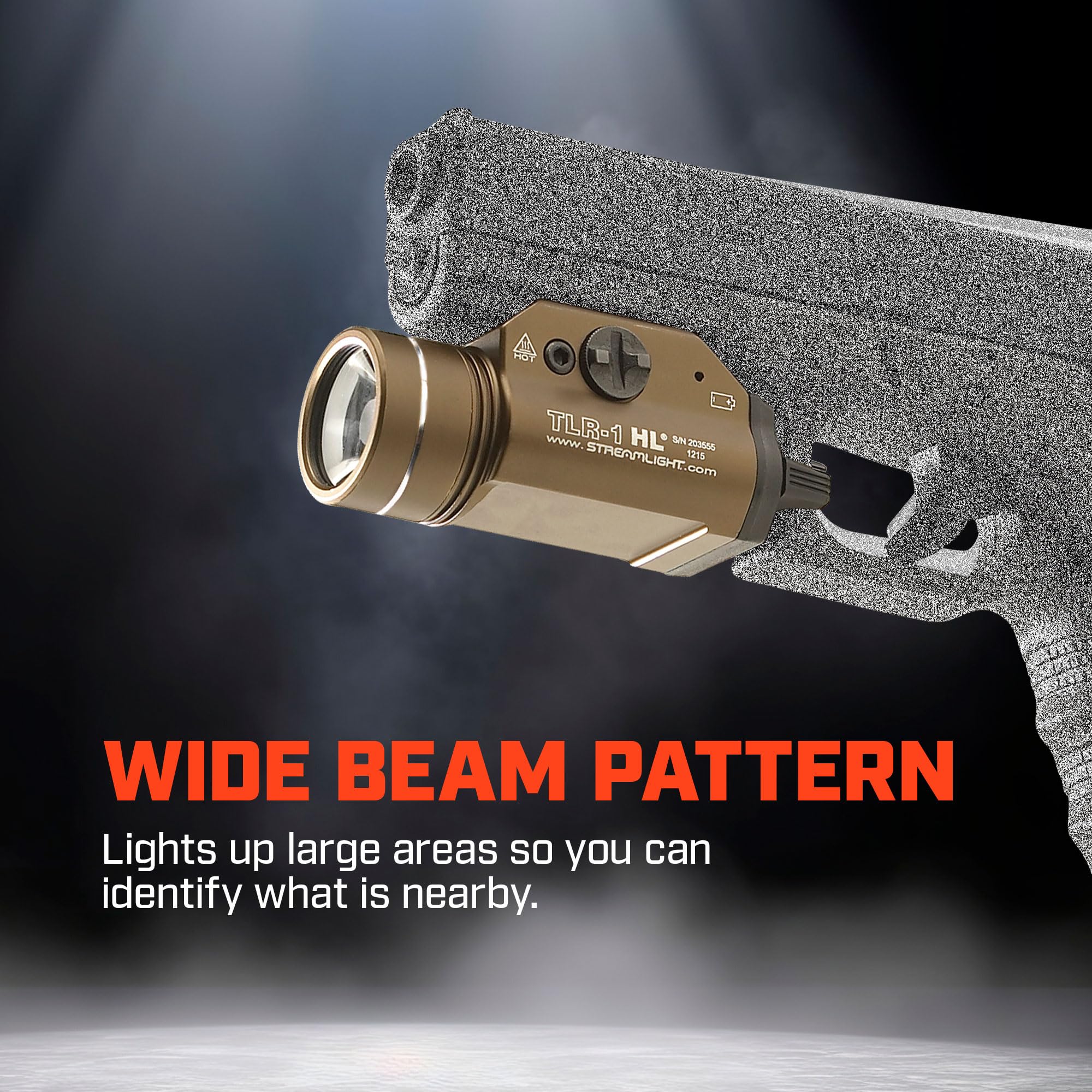 Streamlight 69888 TLR-1 HL 1000-Lumen Tactical Weapon Light with Long Gun Kit - Includes Remote Pressure Switch, Mounting Clips & Safe Off Feature (Flat Dark Earth) - Perfect for Home Defense, Hunting & Tactical Firearms Use