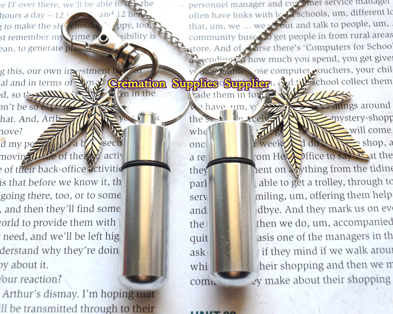 Maple Leaf Cremation Ash Container Necklace & Keychain - Silver Vial for Ashes, Perfume, or Keepsakes - Memorial Jewelry for Loved Ones - Perfect for Funerals, Remembrance, or Travel Keepsakes