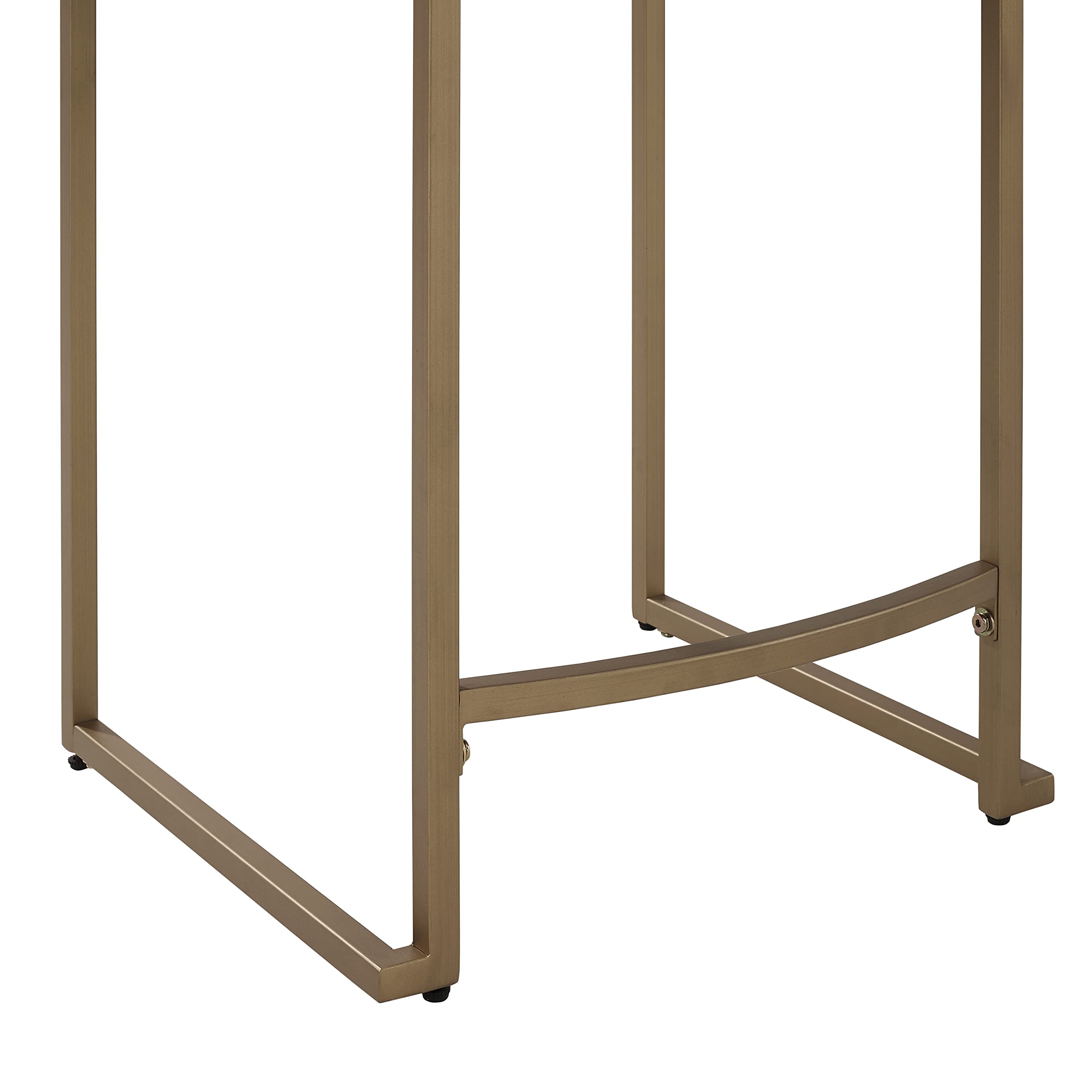 Crosley Furniture Harlowe Upholstered Counter Height Bar Stools Set of 2 - Gray and Gold Kitchen Island Stools for Dining Room, Breakfast Nook & Home Bar Decor