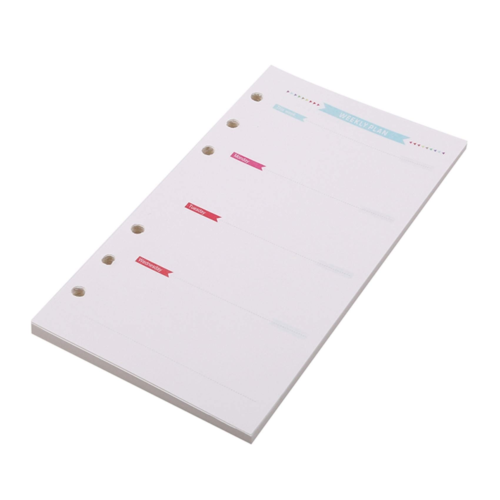 Iumer A6 Refill Paper Inserts - 6 Hole Punched Loose Leaf Lined Notebook Paper, Blue Weekly Planner Pages for Organizers & Journals | Perfect for Students, Office & Home Organization