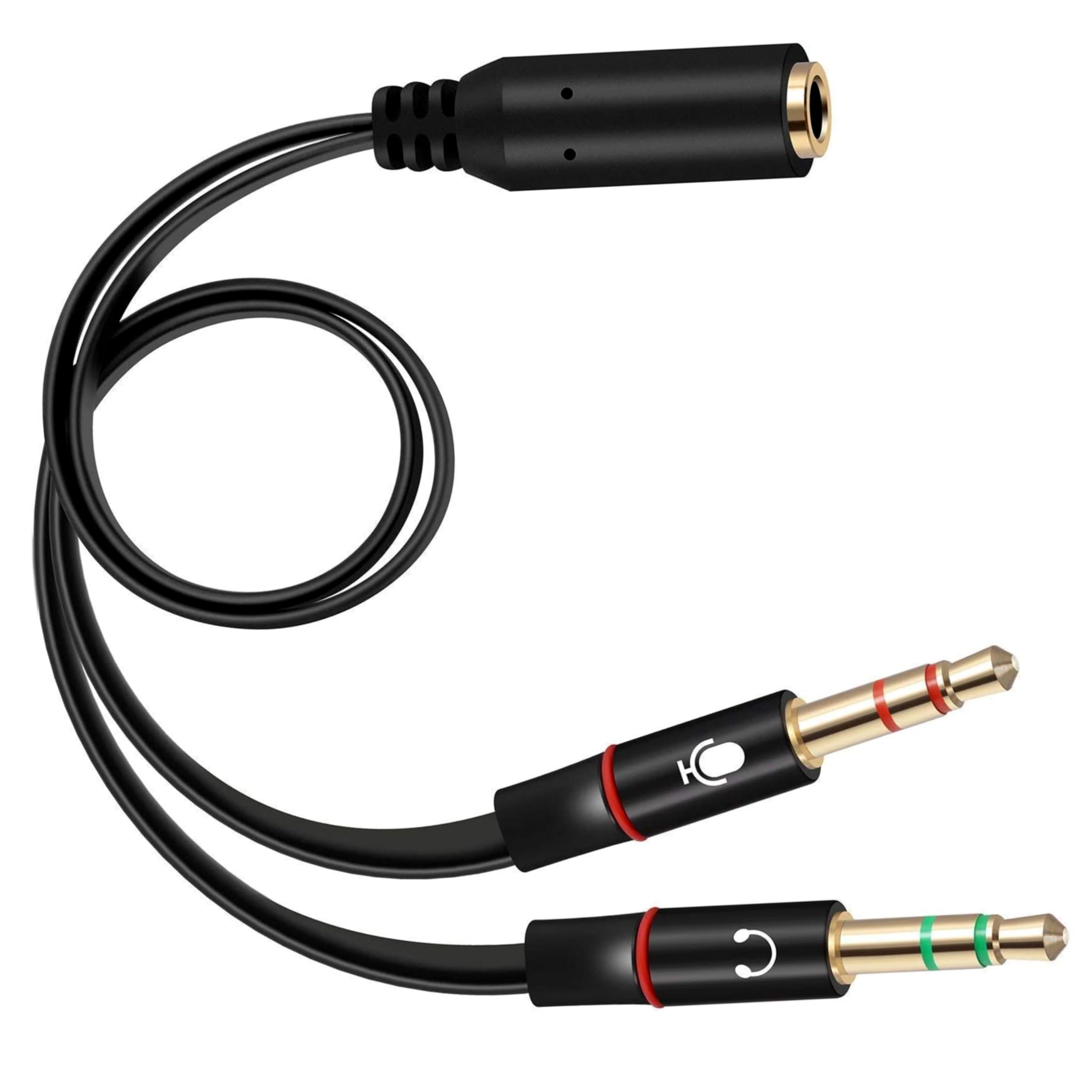 SaiTech IT 4-Pack 3.5mm Female to Dual 3.5mm Male Headphone Splitter Cable - Audio Y Adapter for PC, Laptop, Smartphone - 20cm Length - Perfect for Gaming, Online Meetings & Music Sharing
