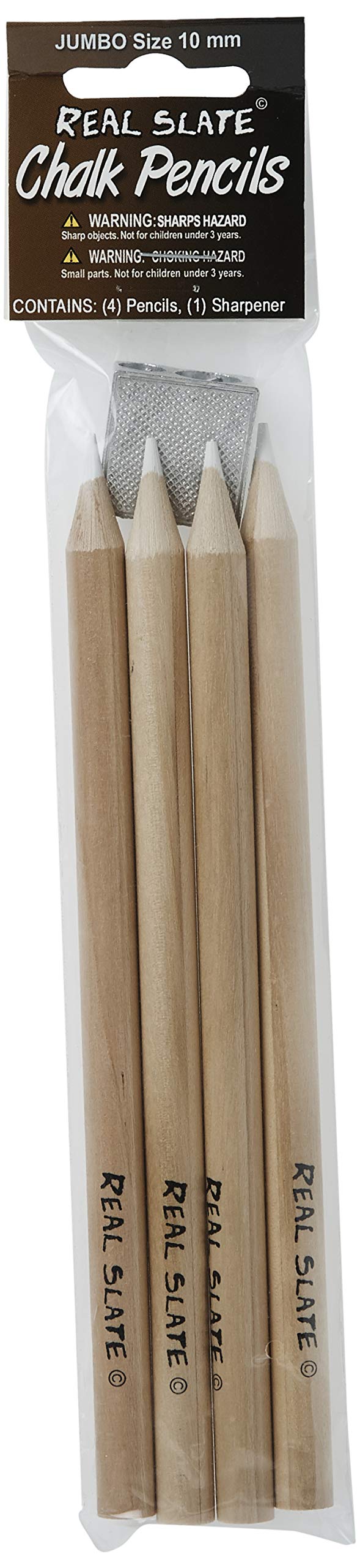 Pepperell Real Slate Chalk Pencils 5-Pack with Sharpener - Natural Sandalwood Scented for Classroom, Home Schooling & Art Projects - Smooth Writing on Slate Boards & Chalkboards