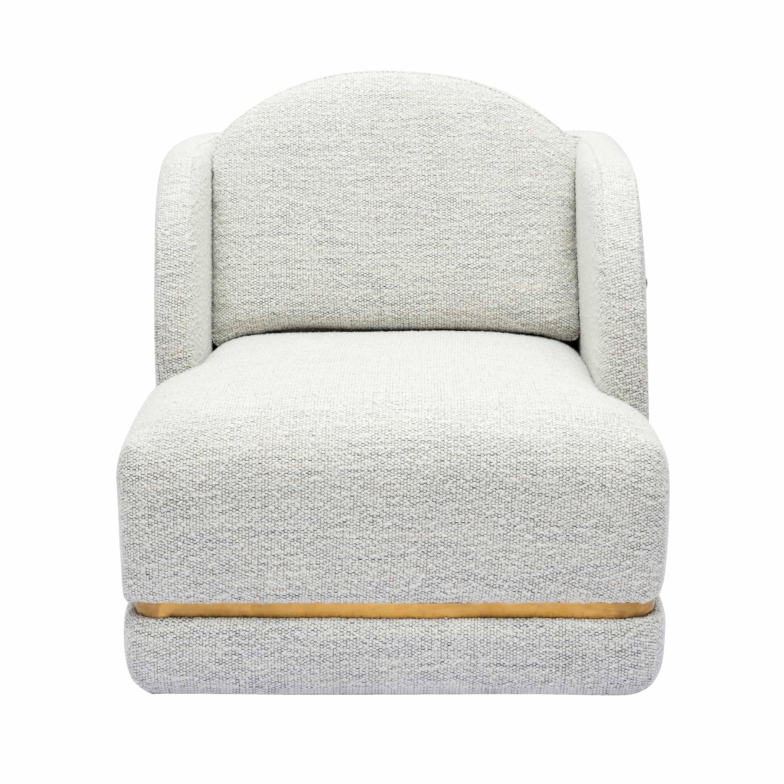 Tov Furniture Earl Nubby Cotton White Chenille Accent Chair - Modern Living Room Armchair for Home Decor & Cozy Reading Nook