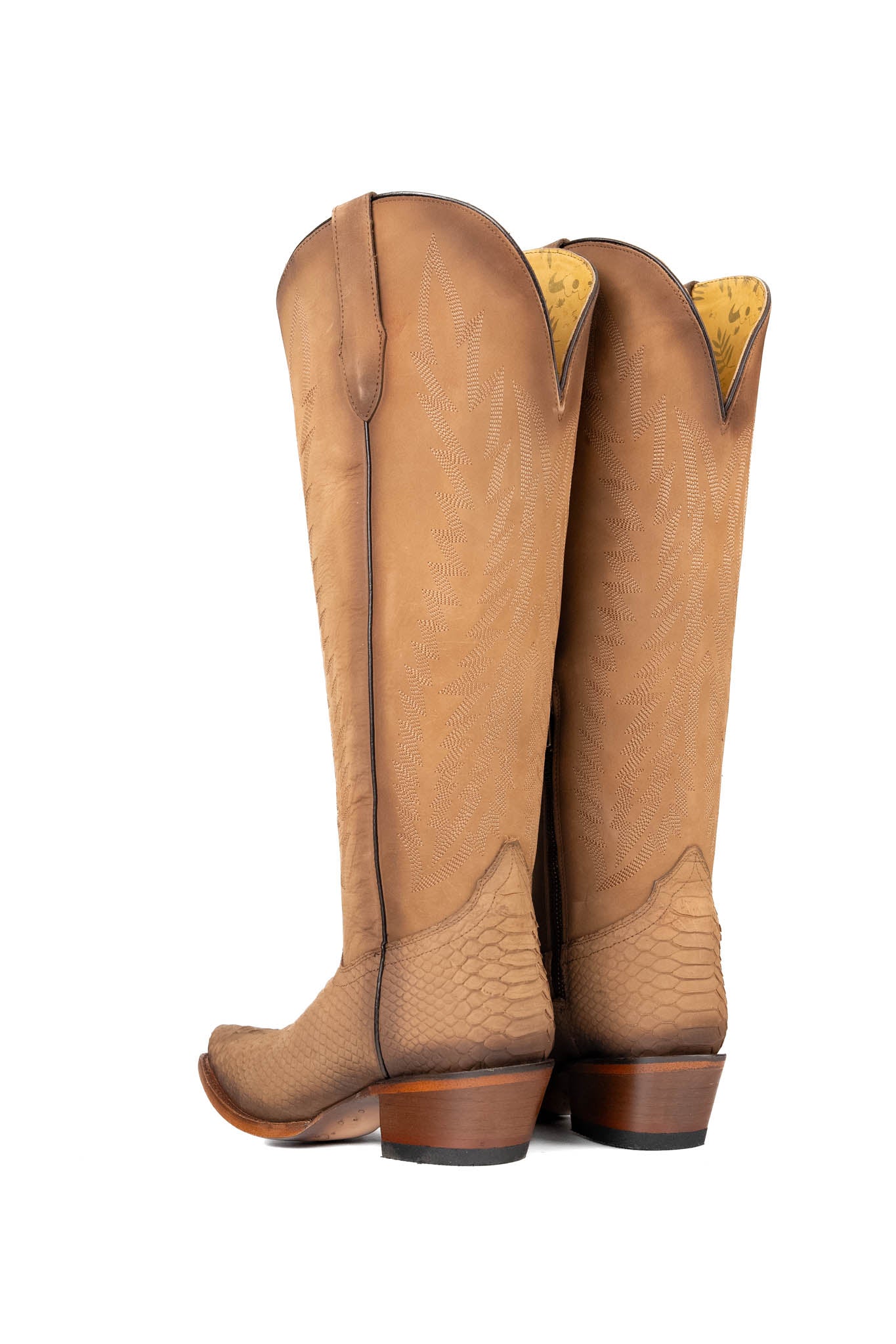 Presley Matte Python Tall Wide Calf Snip Toe Cowgirl Boots for Women - Western Fashion Riding Boots for Country Dance & Outdoor Events