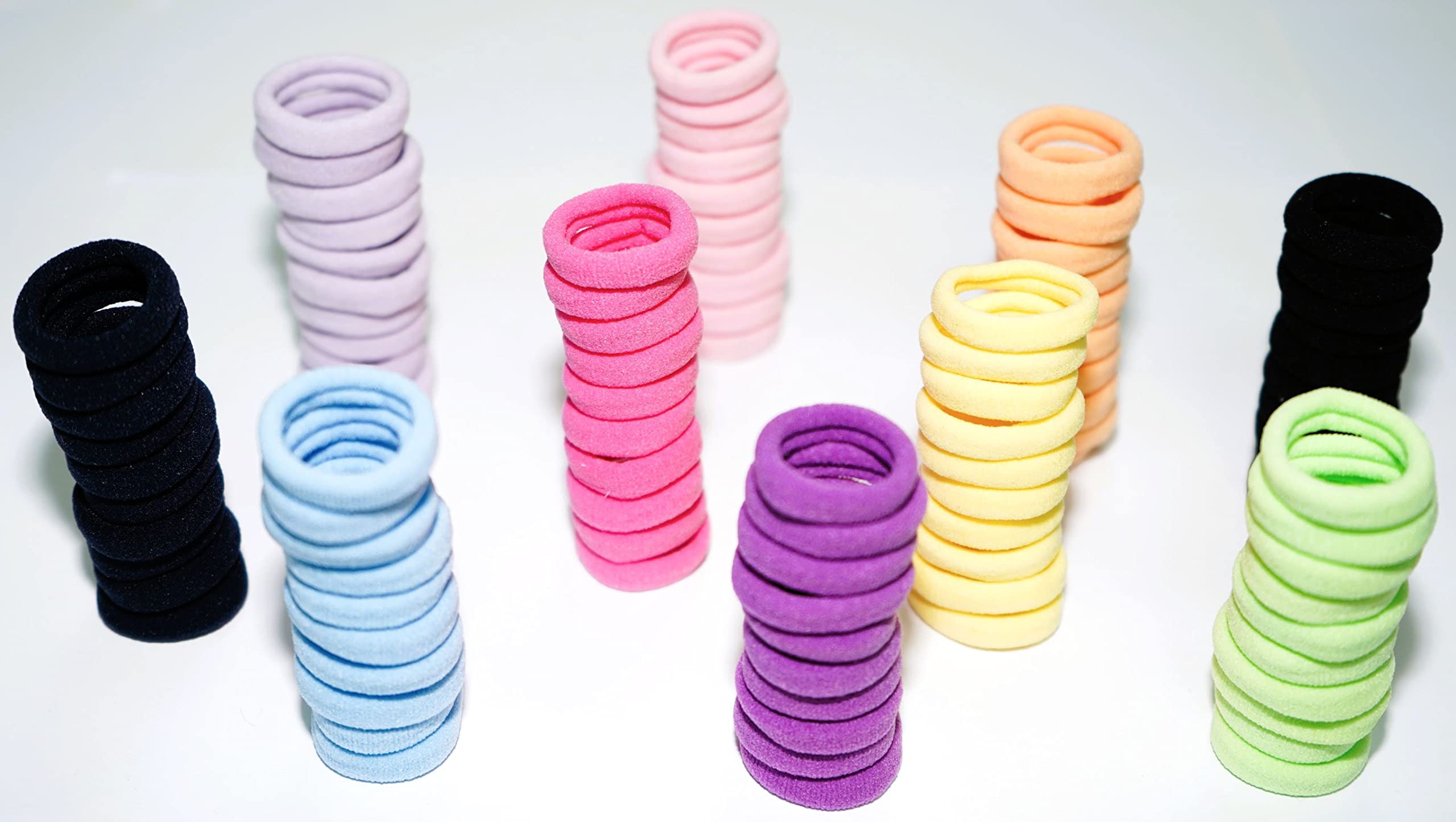 Crazy Bobble® 100 Pcs Mini Hair Ties - Small Seamless Hair Elastics for Women & Kids (2.5cm, Multicolor) | Perfect for Ponytails, Braids & Everyday Hair Accessories