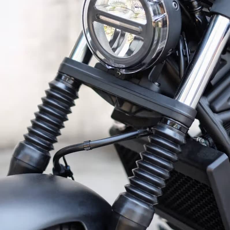 Black Motorcycle Fork Boots - 1 Pair Rubber Shock Cover Sleeves for ATV & Dirt Bike (9