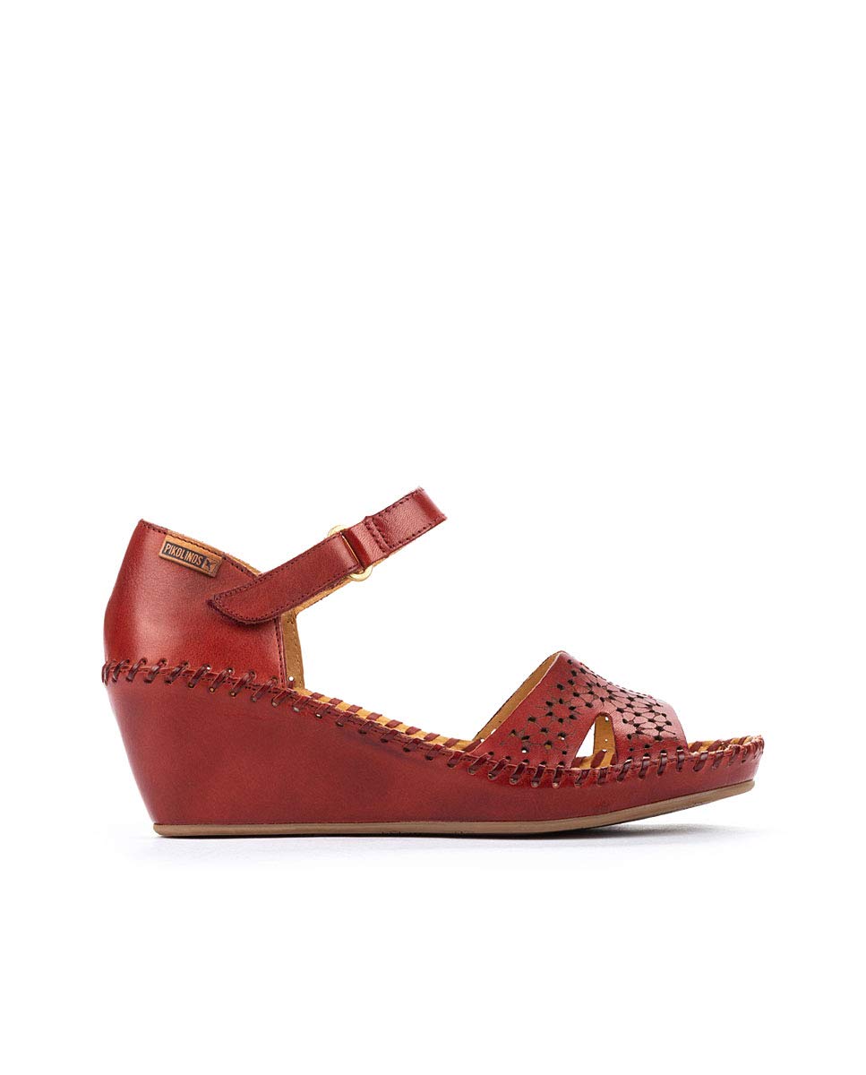 PIKOLINOS Women's Leather Wedge Sandals - Comfortable Margarita Style for Summer | Perfect for Beach, Vacation & Casual Outings