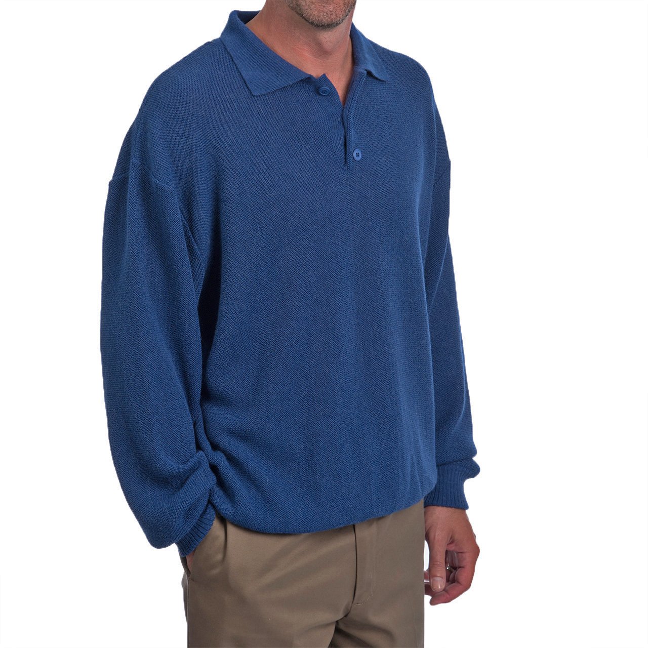 Premium Men's Polo Pullover Sweater - 100% Baby Alpaca Wool - Soft & Warm Winter Knitwear for Business Casual & Outdoor Activities