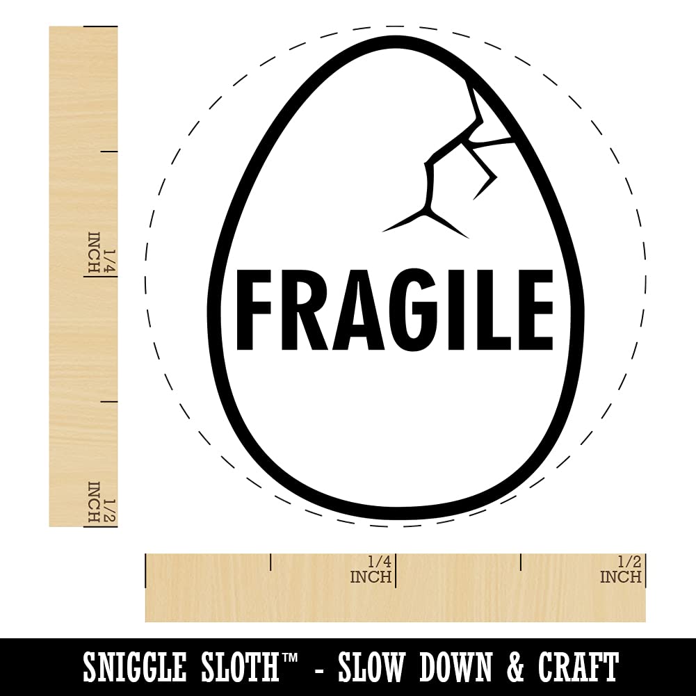 Mini Fragile Cracked Chicken Egg Self-Inking Rubber Stamp - 1/2 Inch Green Ink for Crafting, Planners, Scrapbooking & DIY Projects - Perfect for Easter Decorations, Journaling & Card Making