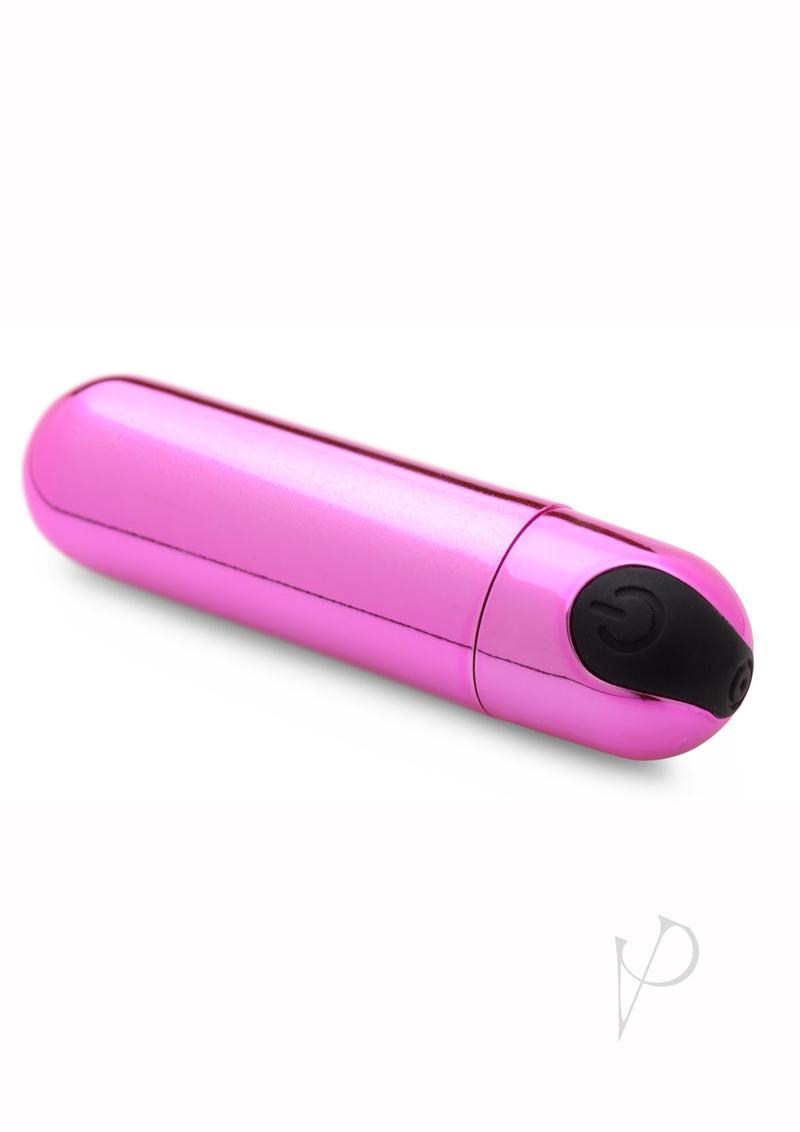 10X Powerful Rechargeable Bullet Vibrator - Metallic Pink for Women, Personal Massager for Sensual Pleasure & Stress Relief - Perfect for Couples & Solo Play