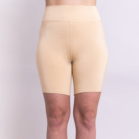 Blue Sky Hallie Shorts in Nude - Women's High-Waisted Casual Summer Shorts for Beach, Travel & Lounge Wear