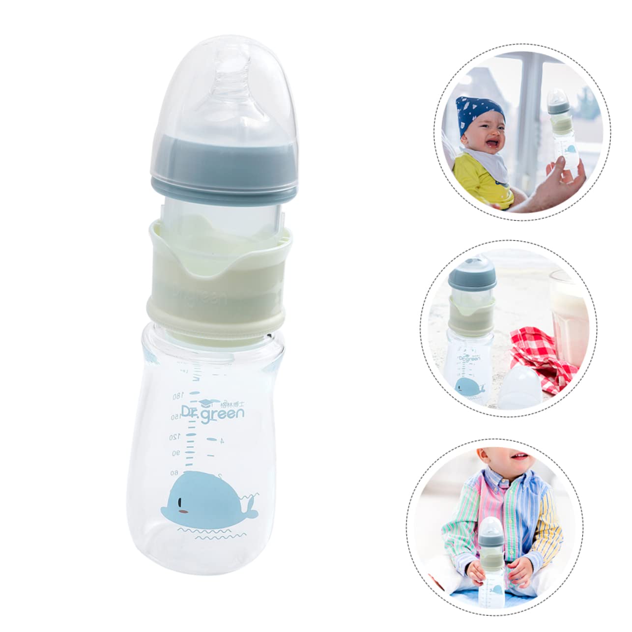 5-Pack Slow Flow Newborn Feeding Bottles - BPA-Free Blue Glass Baby Bottles for Breastmilk & Formula - Ideal for Newborns, Infants & Travel Use