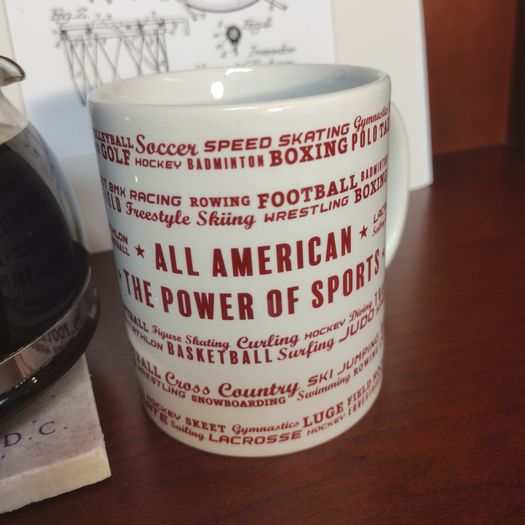 All American Sports Coffee Mug - Insulated Stainless Steel Travel Tumbler for Hot & Cold Drinks - Perfect for Baseball, Football, Basketball Fans - Great Gift for Game Day, Office & Outdoor Activities