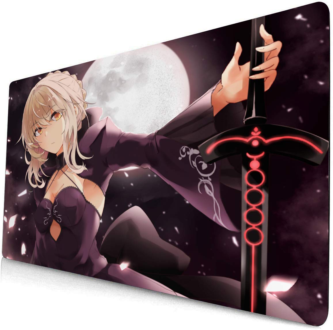 Fate Stay Night Anime Mouse Pad - Large Gaming Desk Mat for Computer & Keyboard - Saber Alter Fate Grand Order Design - Perfect for PC Gaming, Office Work & Anime Decor (226)