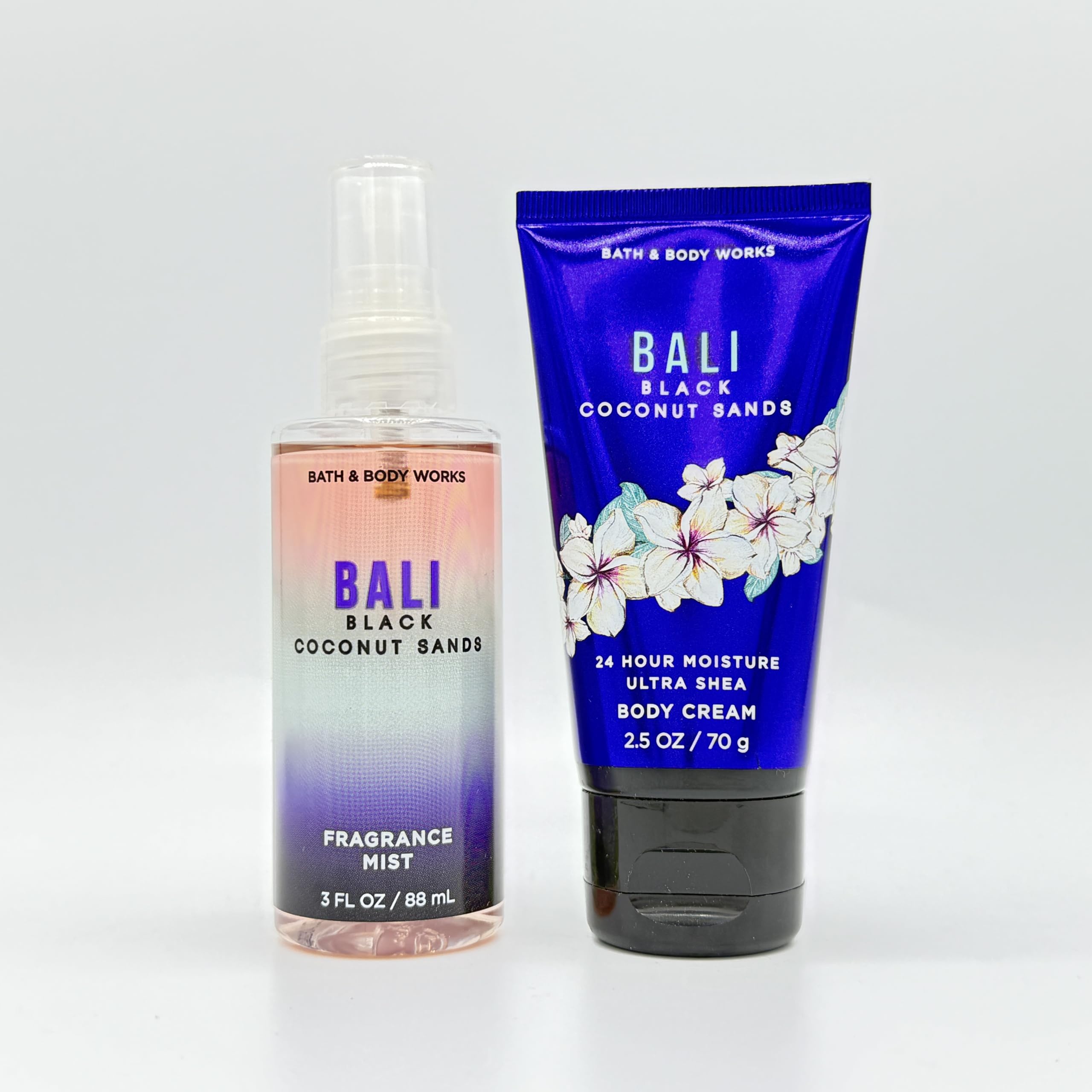 Bali Black Coconut Sands 2-Piece Bath & Body Set - Travel Size Body Mist & Ultra Shea Body Cream for Moisturizing & Fragrance | Perfect for Vacation, Spa Days & Gift Giving