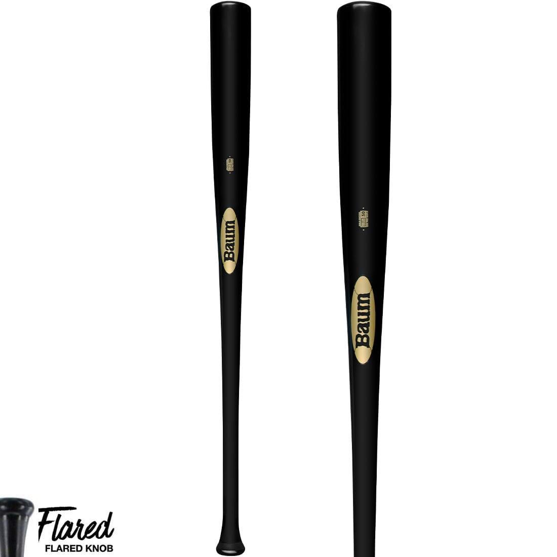 Baum Bat Gold Stock (3) Maple Wood Baseball Bat with Flared Handle - Professional Grade for Baseball Players | Perfect for Training, Games, and Home Practice